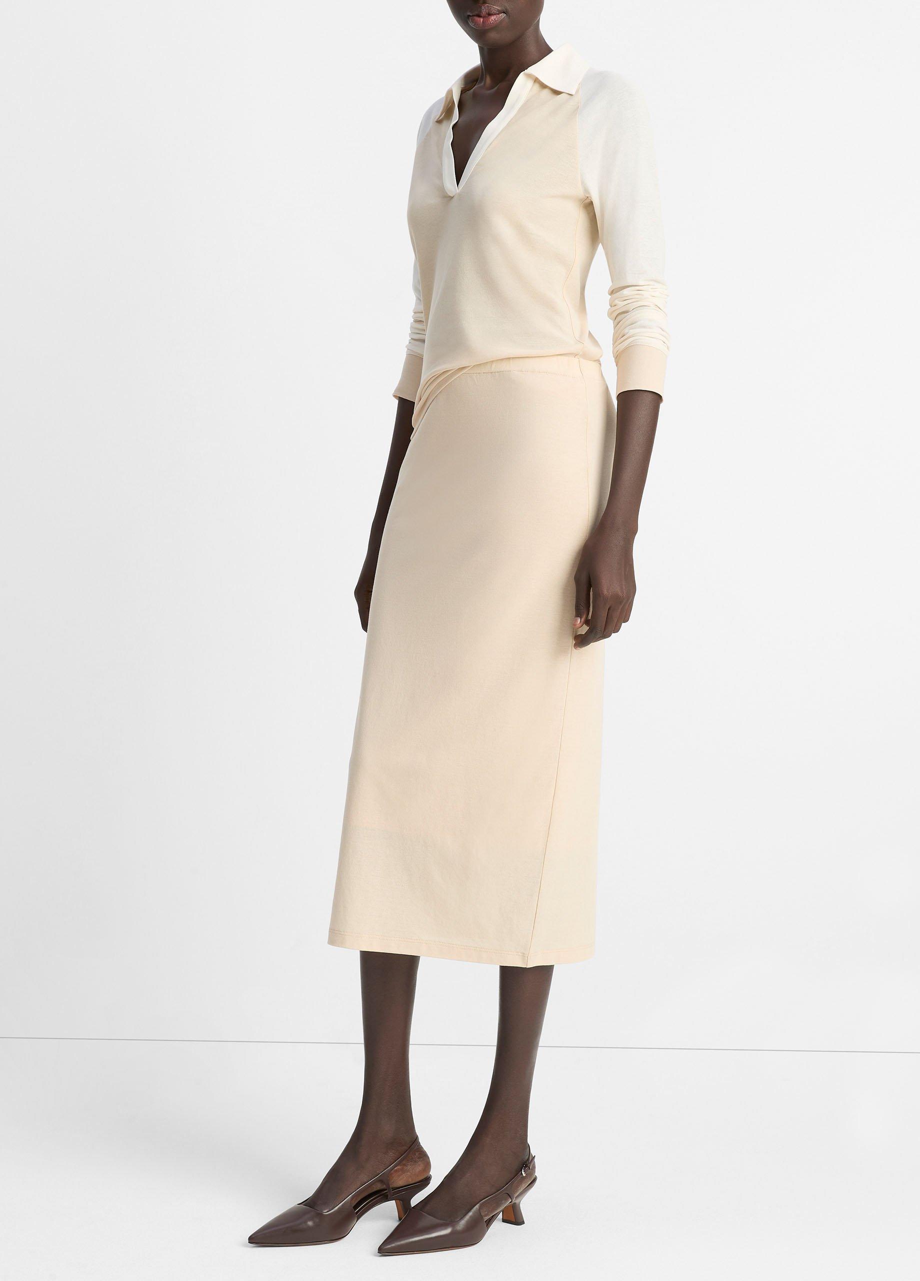 Cotton-Crepe-Jersey-Midi-Skirt