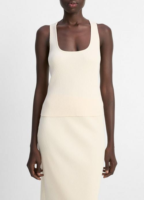 Ribbed Cotton-Blend Racerback Tank