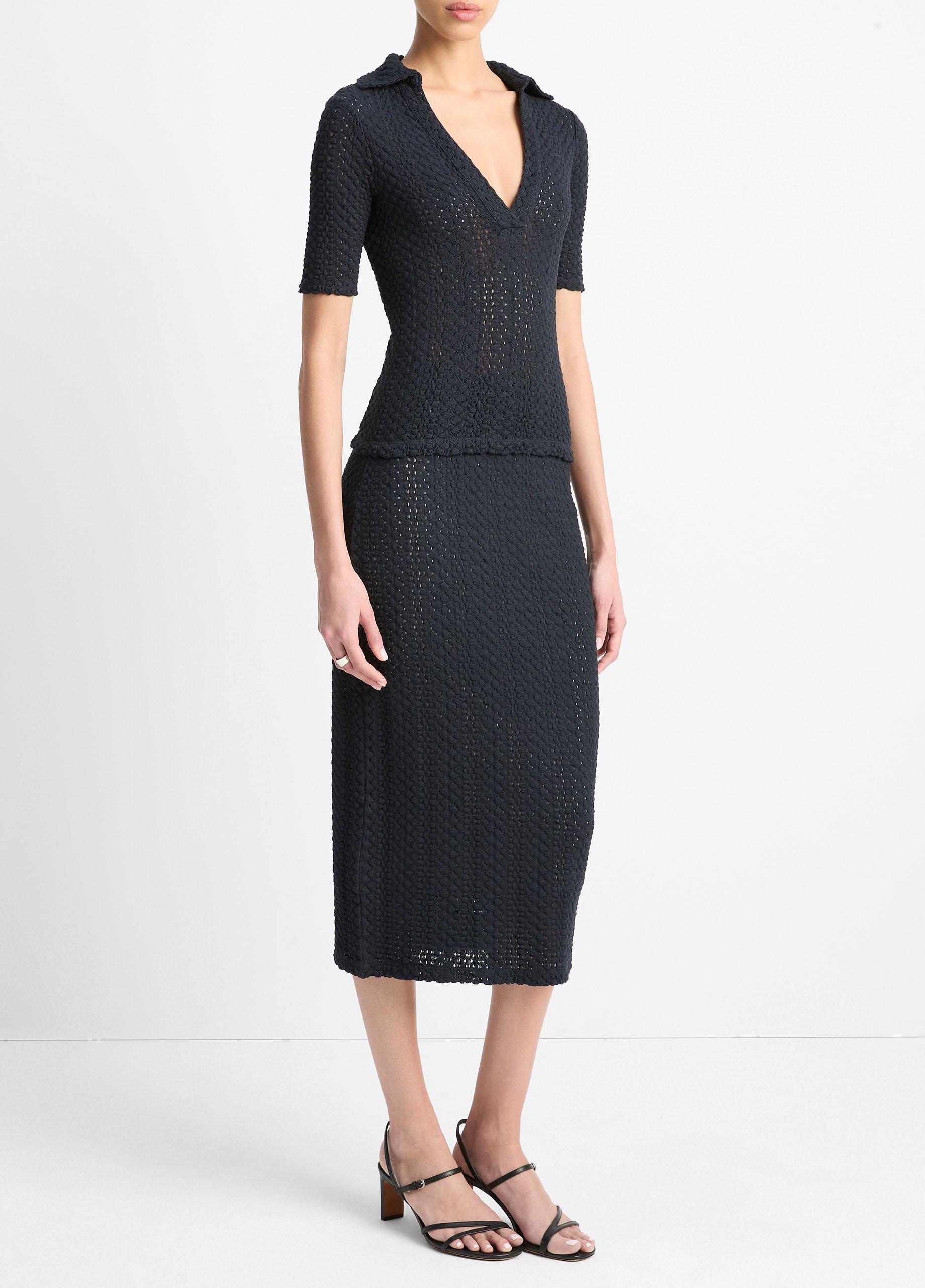 Textural Cotton Midi Skirt image number 1