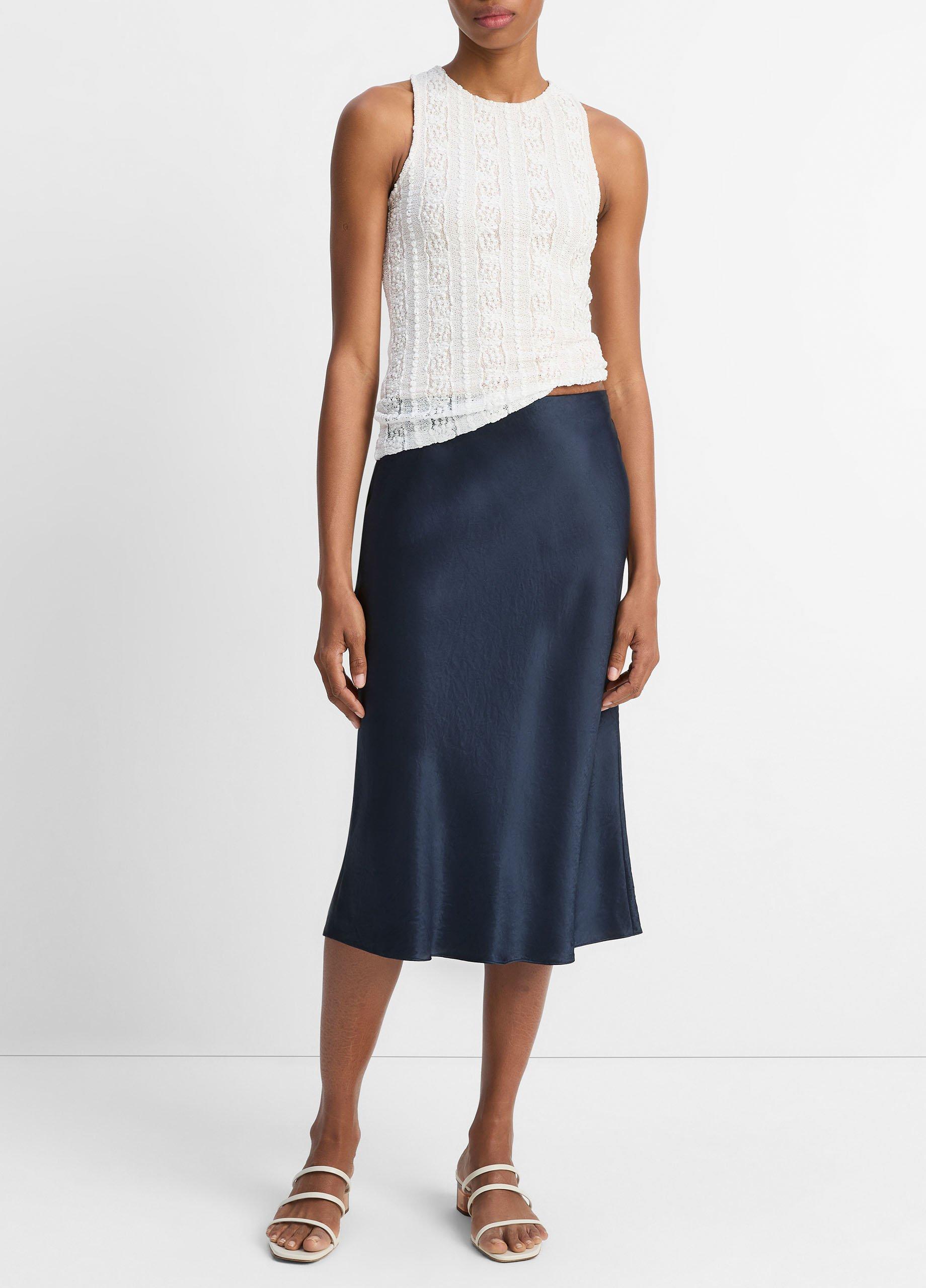 Smocked Lace Shell in Shirts & Tees | Vince