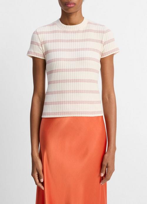 Striped Ribbed Cotton-Blend Top