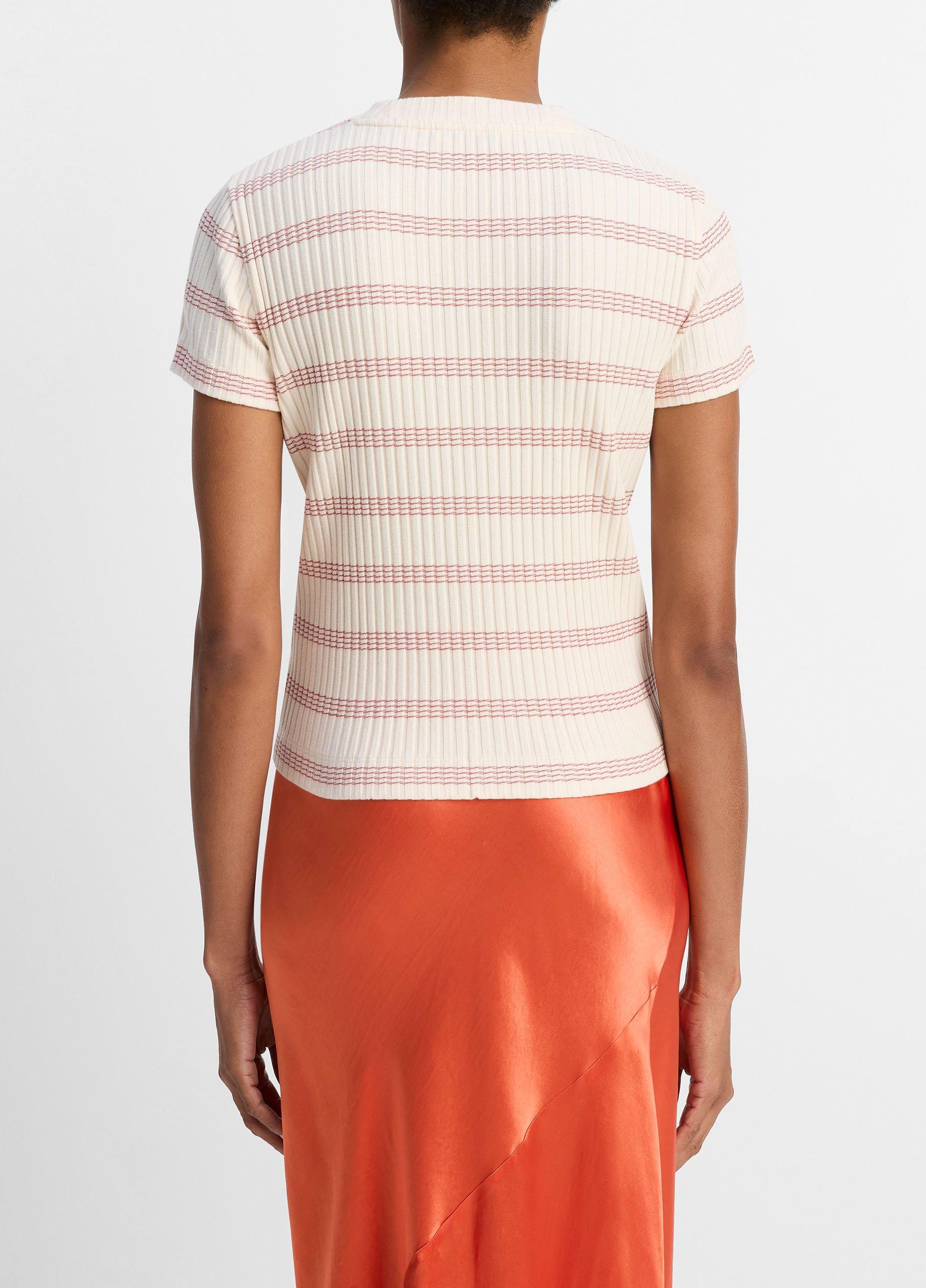 Striped Ribbed Cotton-Blend Top image number 2