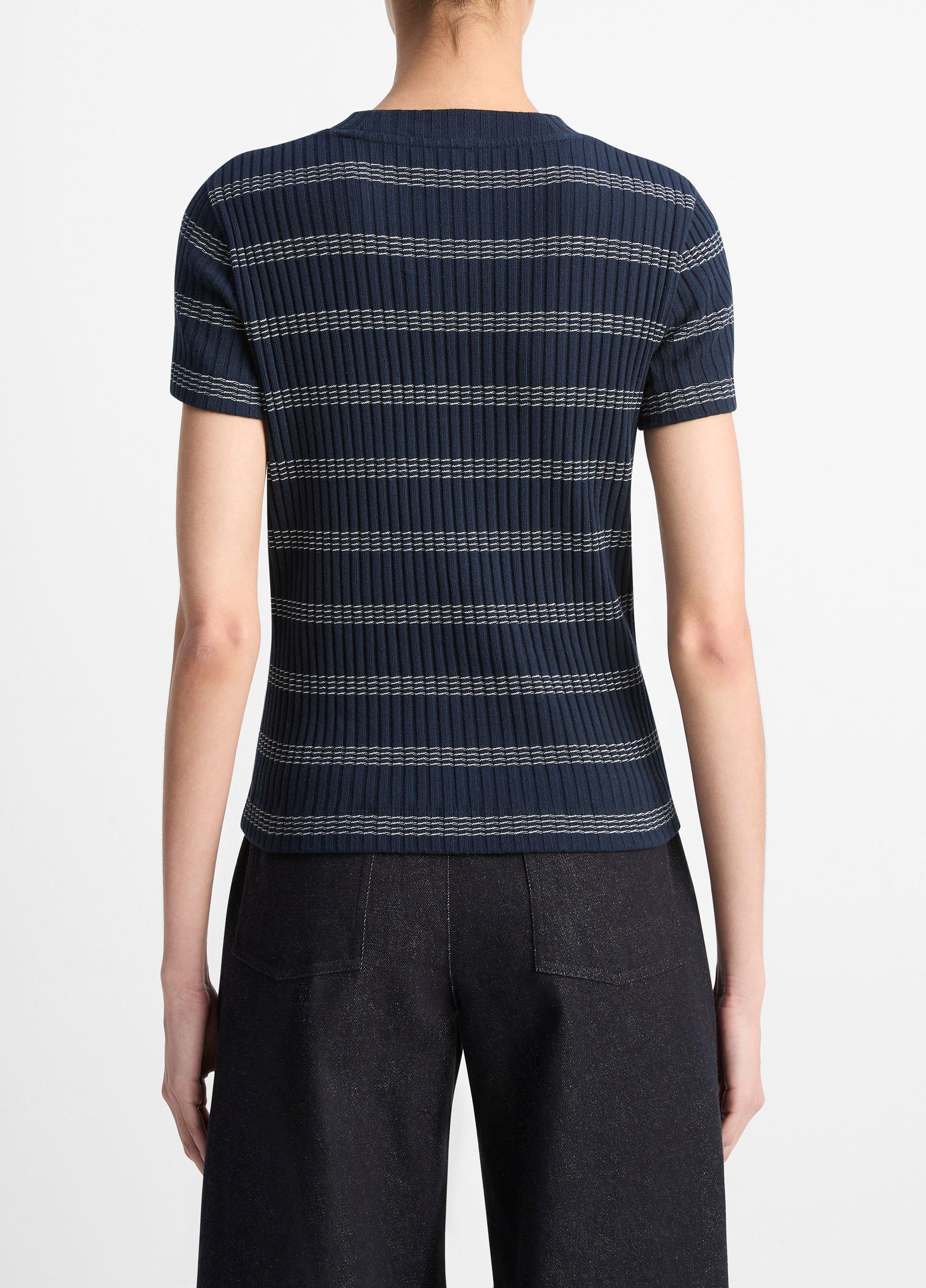 Striped Ribbed Cotton-Blend Top image number 2