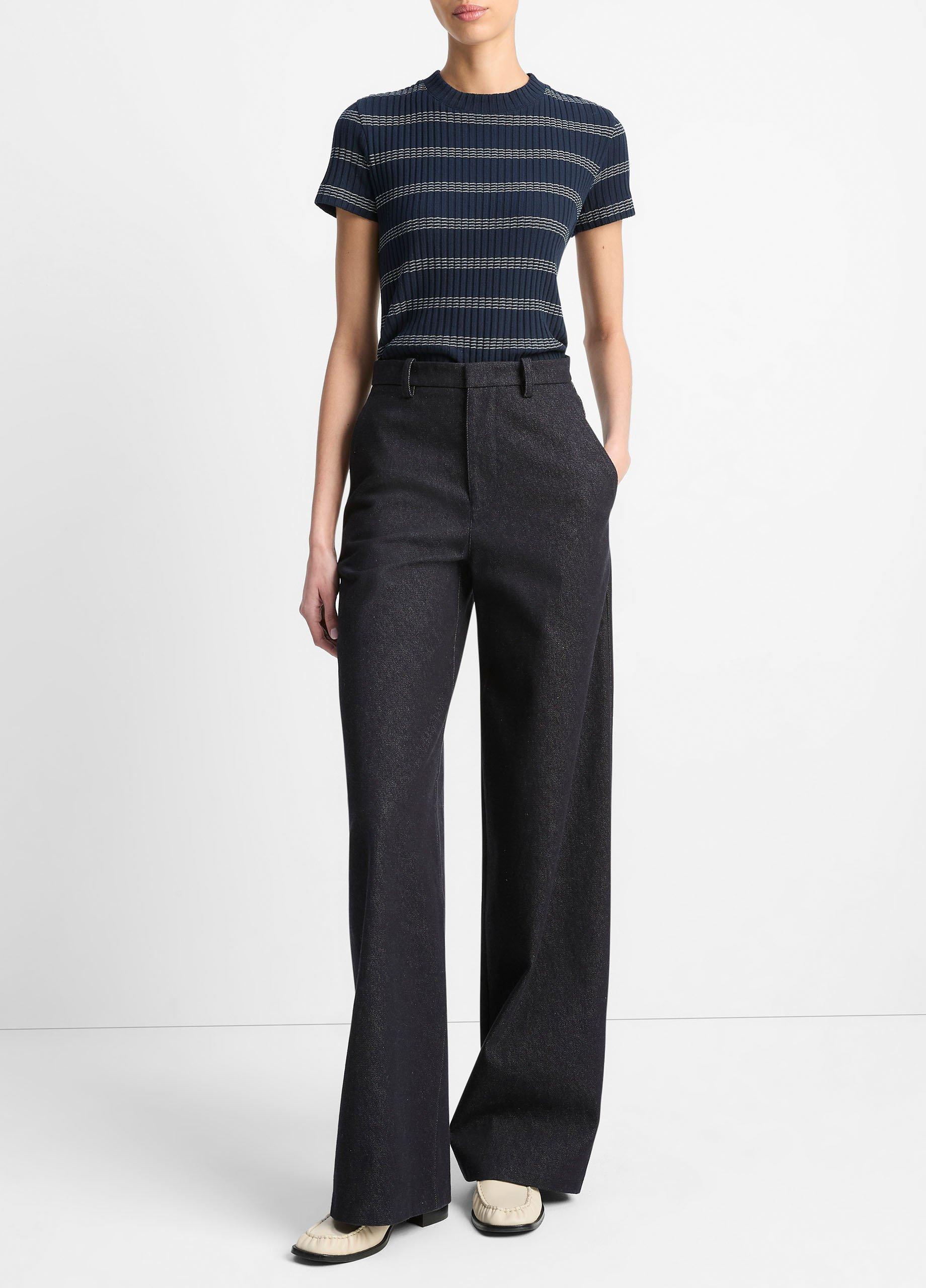 Striped Ribbed Cotton-Blend Top image number 3