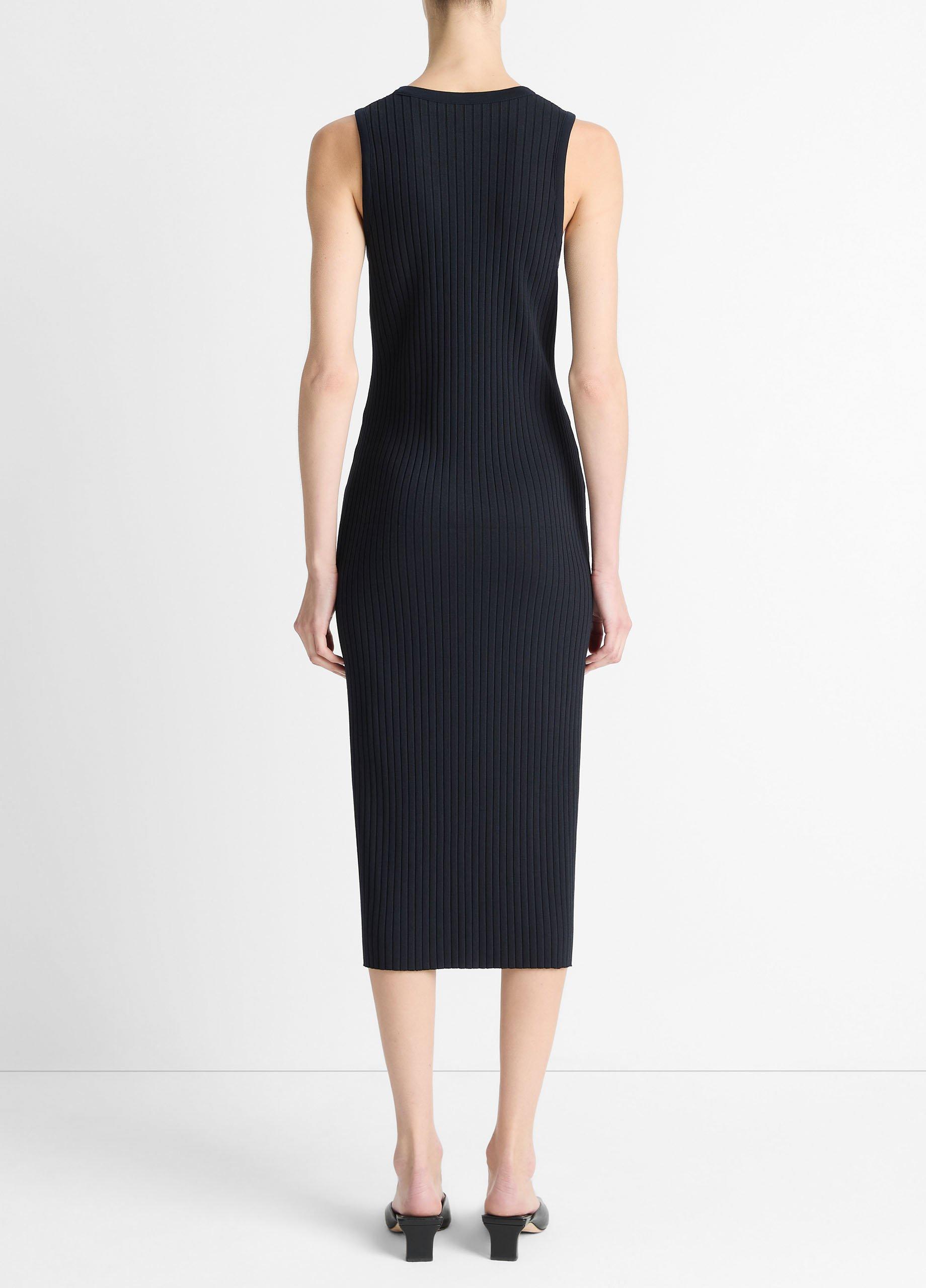 Ribbed Cotton-Blend Button-Front Dress image number 2