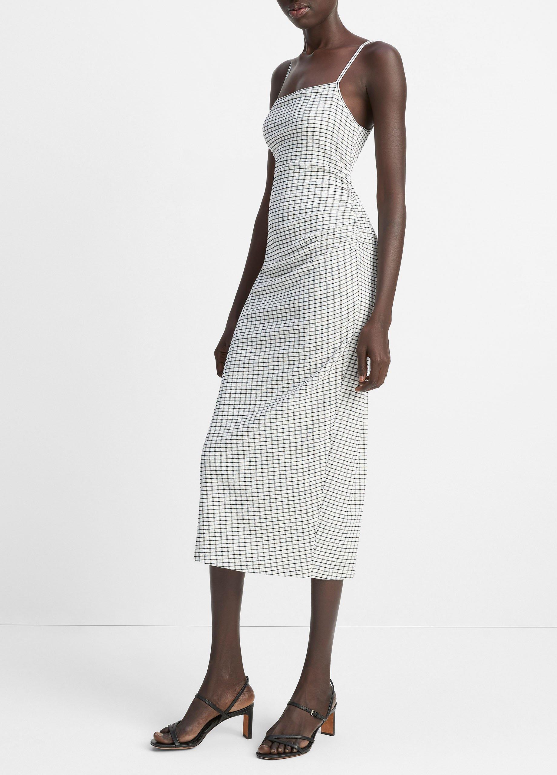 Checked Smocked Tank Dress image number 1