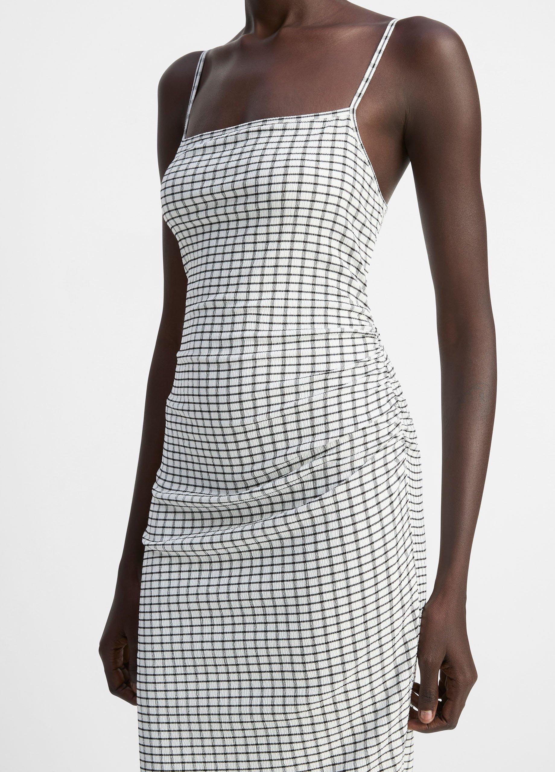 Checked Smocked Tank Dress image number 3