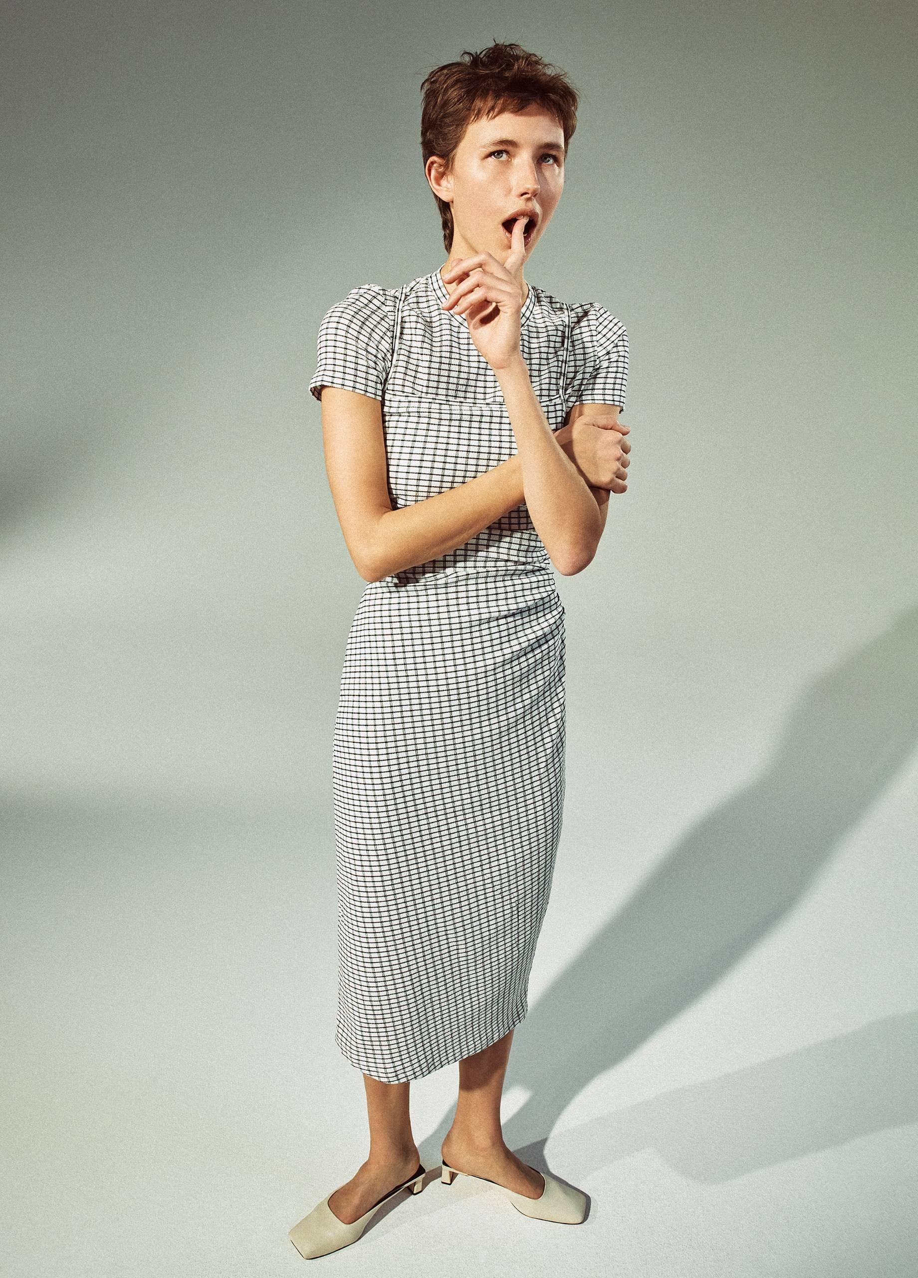 Checked Smocked Tank Dress image number 4