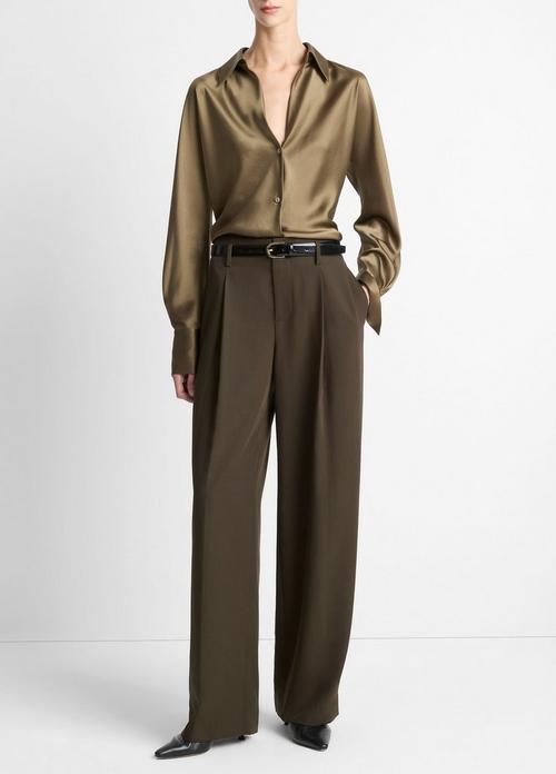 High-Waist Pleated Trouser