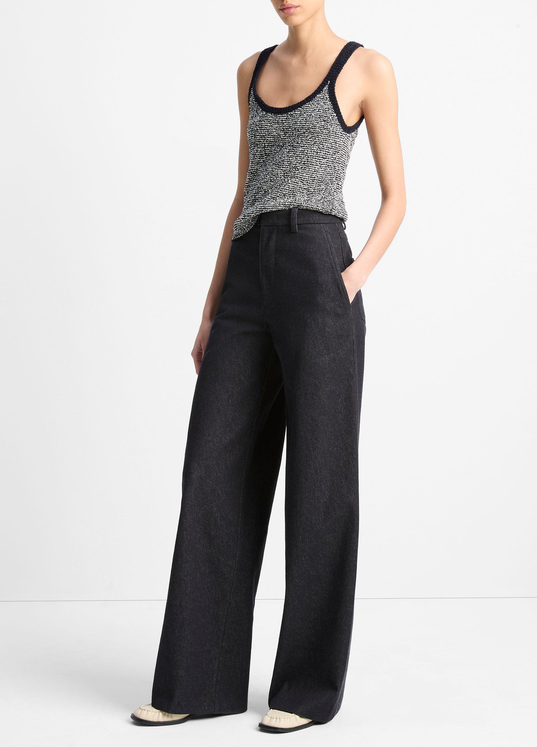 Italian Cotton High-Waist Wide-Leg Pant image number 1