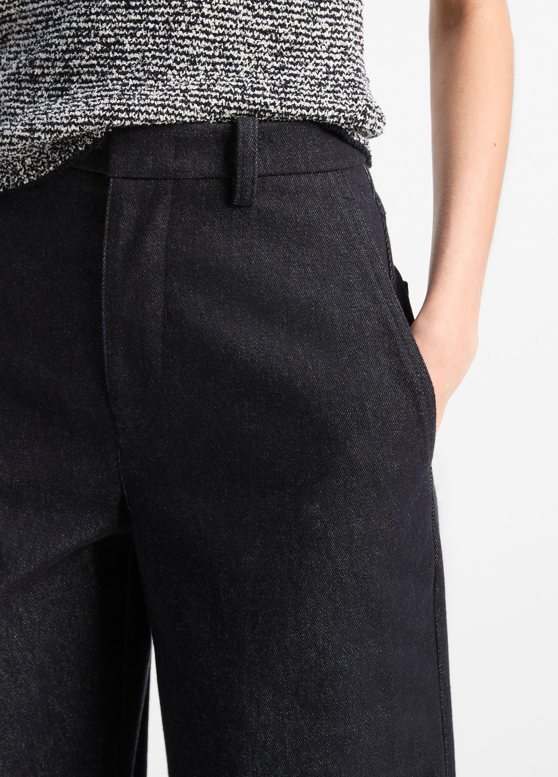 Italian Cotton High-Waist Wide-Leg Pant image number 3