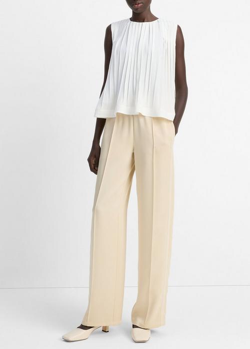 Side-Strap Crepe Pull-On Pant