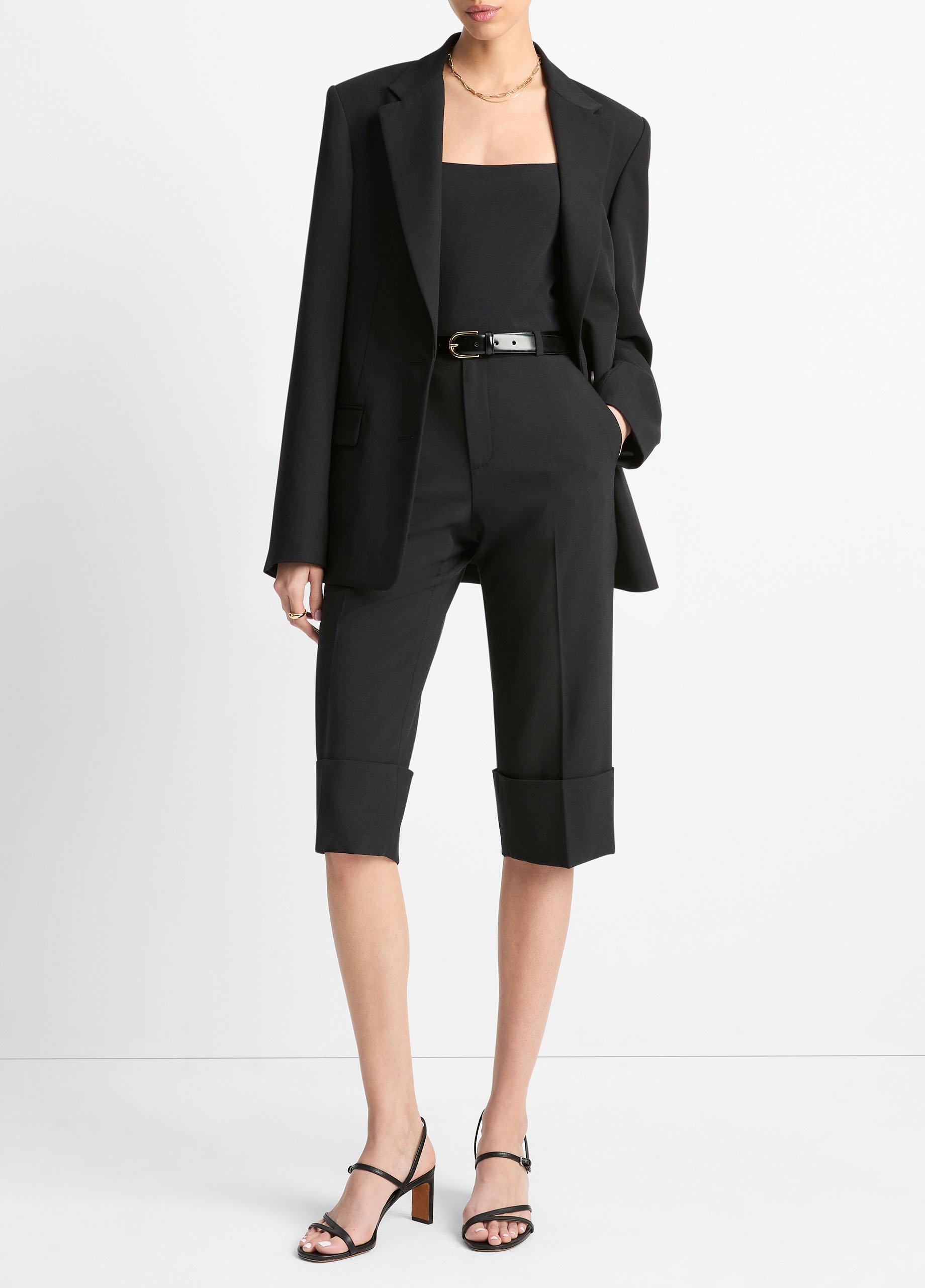 Women's Cuffed Cropped Pant, Black, Size 0 Vince