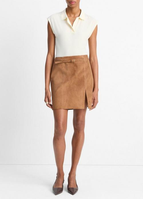 Belted Suede Skirt