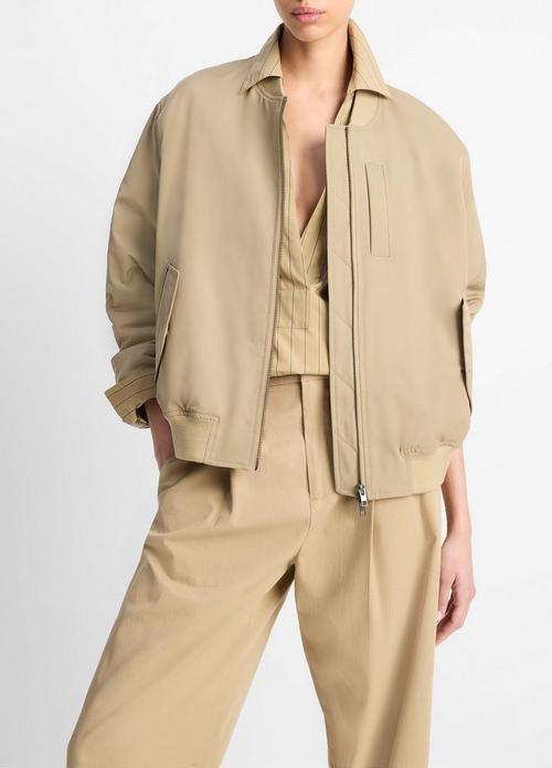 Relaxed Tech-Fabric Bomber Jacket