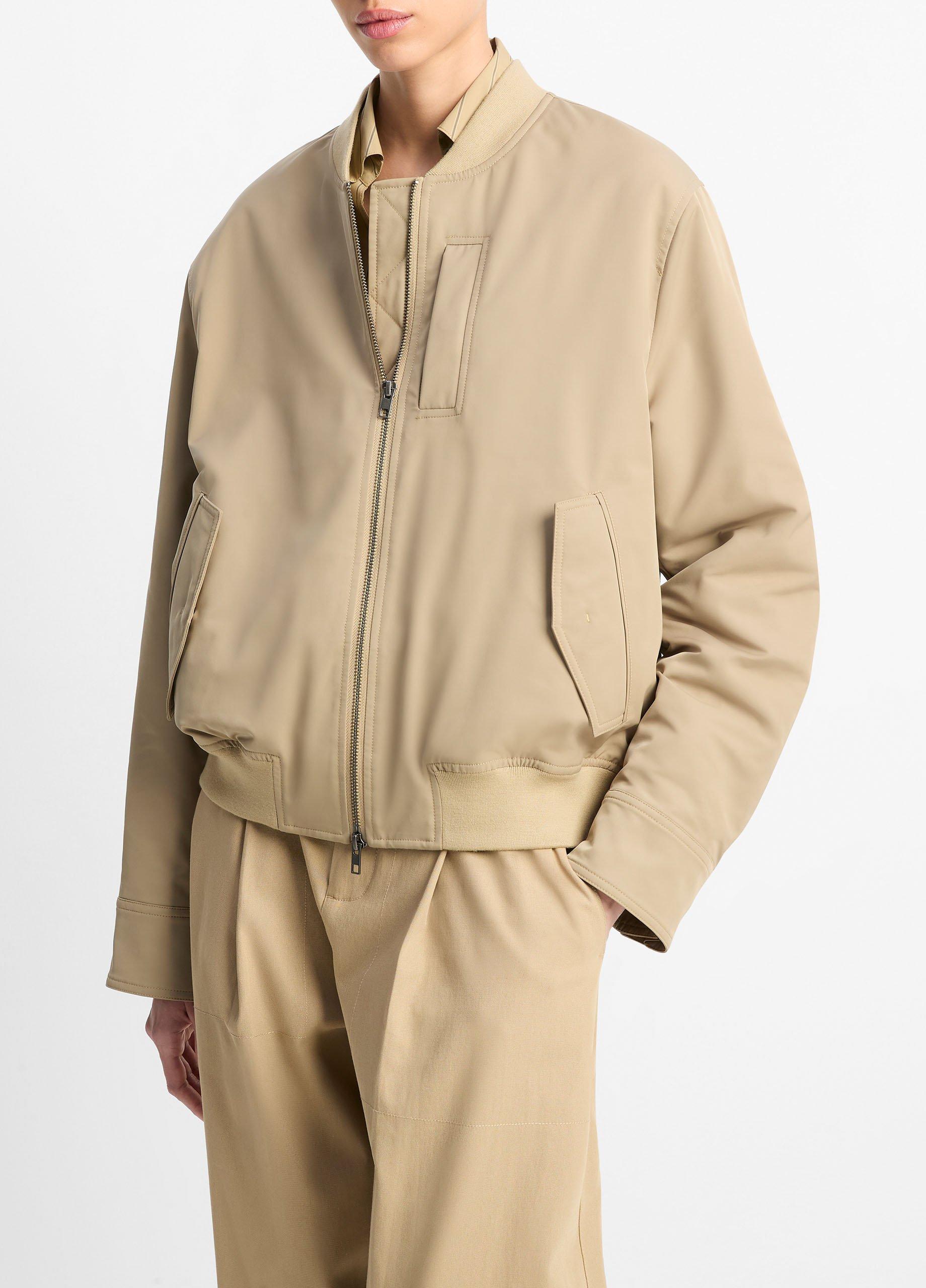 Relaxed Tech-Fabric Bomber Jacket in Jackets | Vince