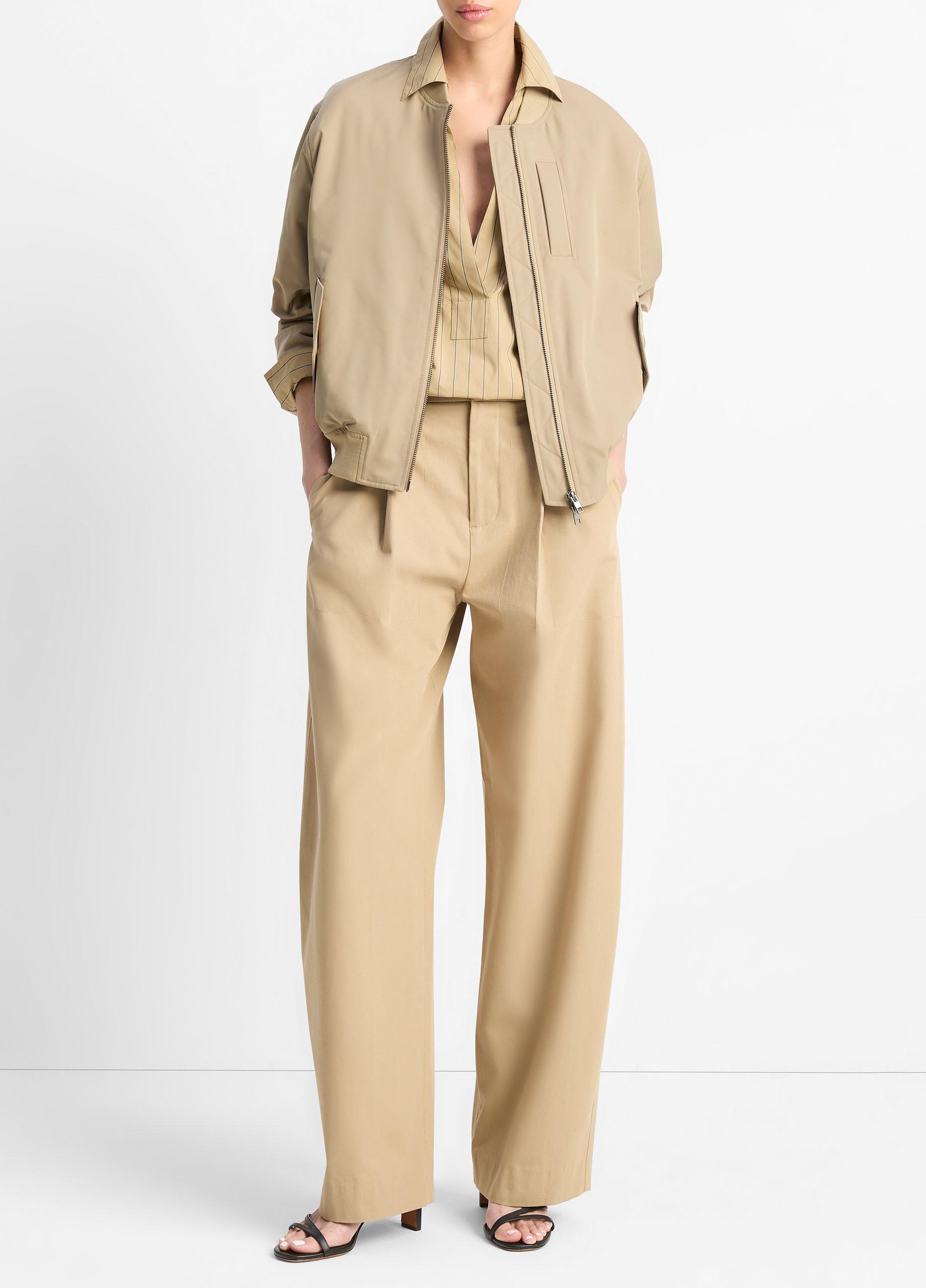 Relaxed Tech-Fabric Bomber Jacket in Jackets | Vince