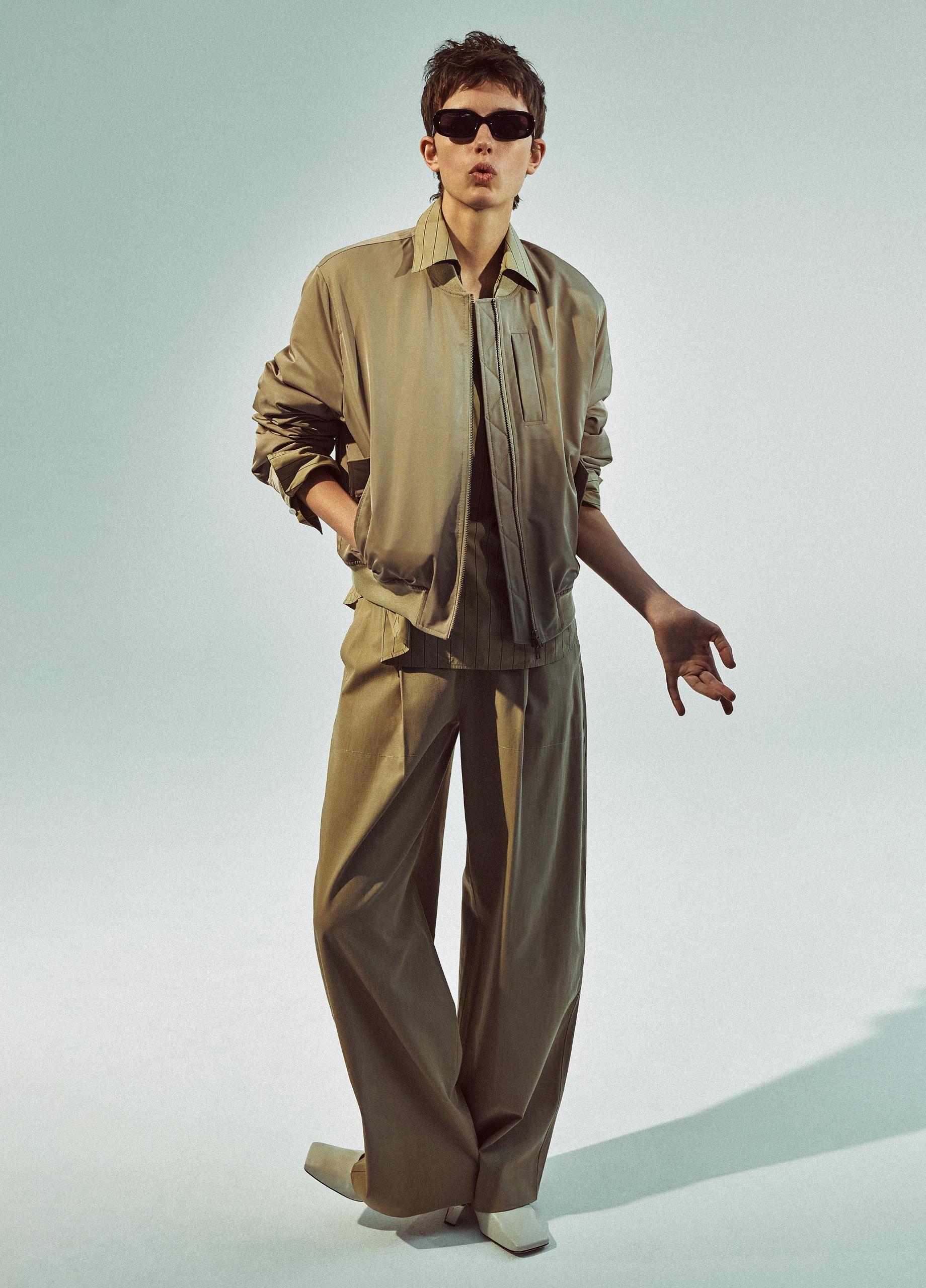 Relaxed Tech-Fabric Bomber Jacket in Jackets | Vince