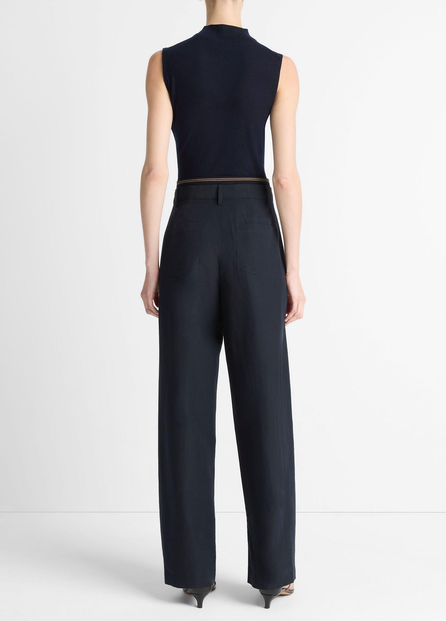 Rib-Trim Cotton-Blend High-Waist Trouser image number 2