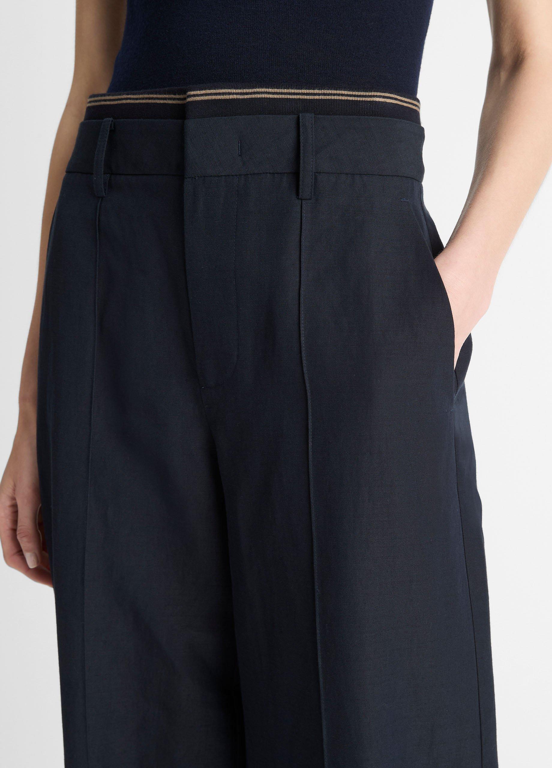 Rib-Trim Cotton-Blend High-Waist Trouser image number 3