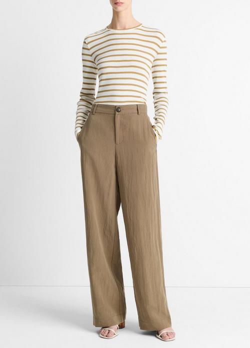 Textured Relaxed Wide-Leg Pant