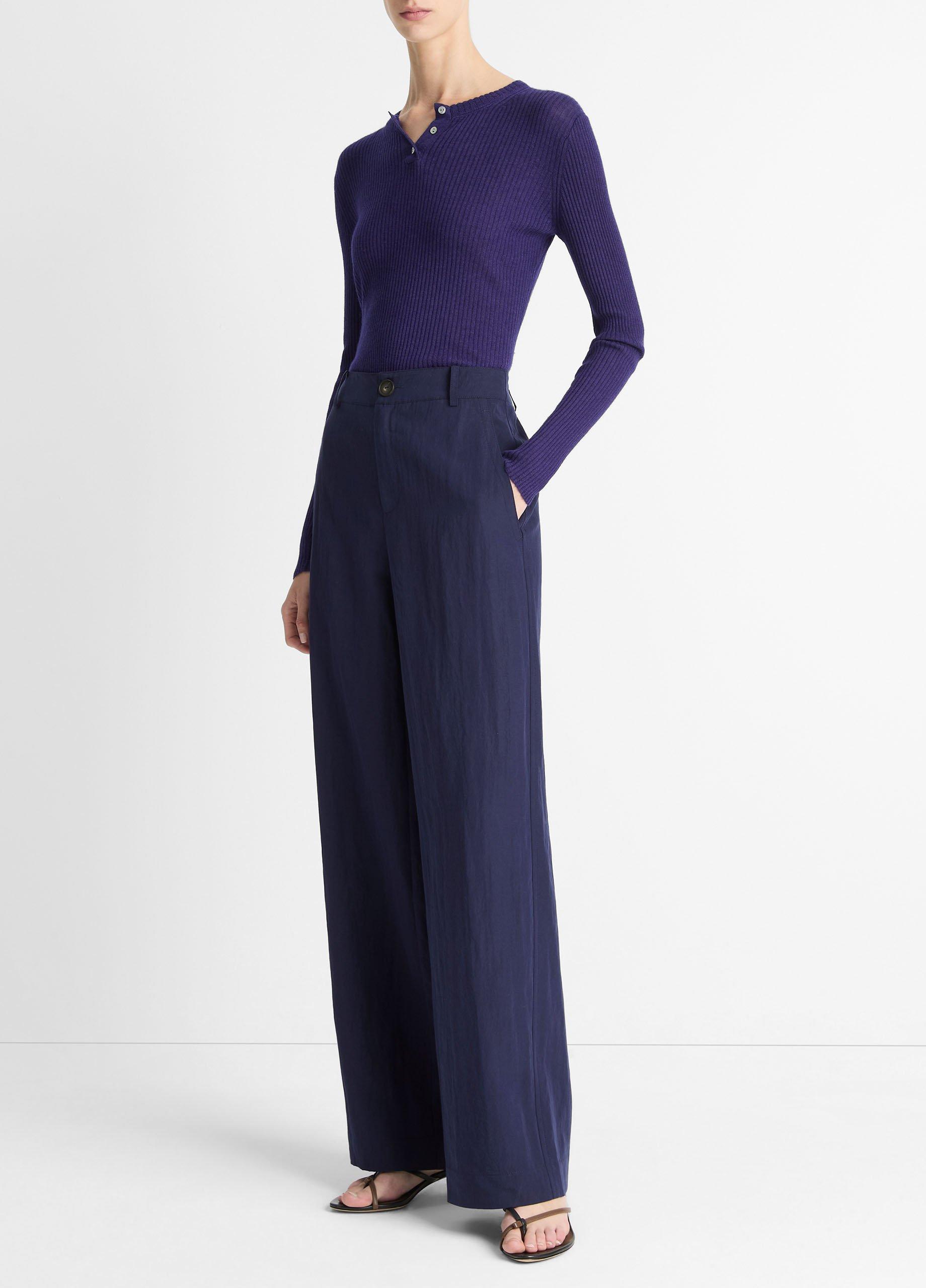 Textured Relaxed Wide-Leg Pant image number 1