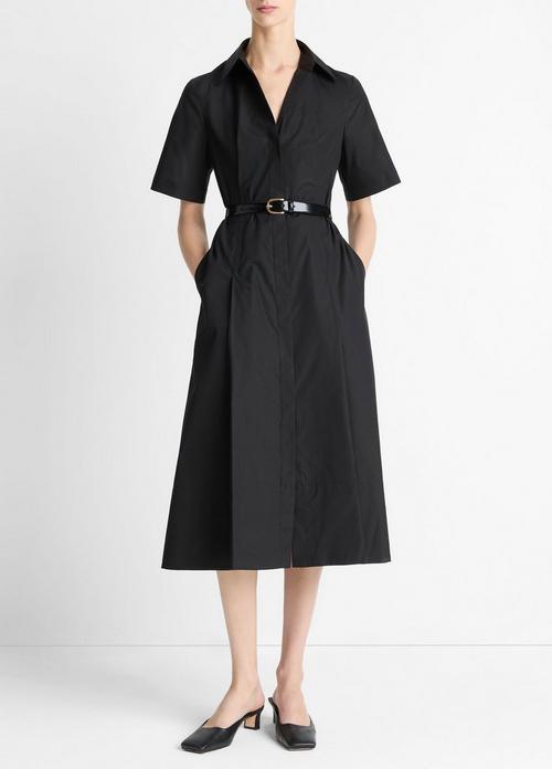 Cotton Short-Sleeve Shirt Dress