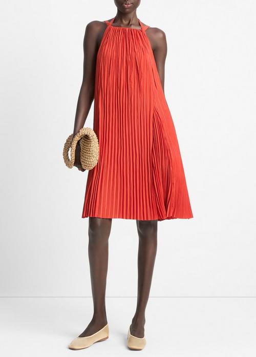 Pintuck Pleated A-Line Dress