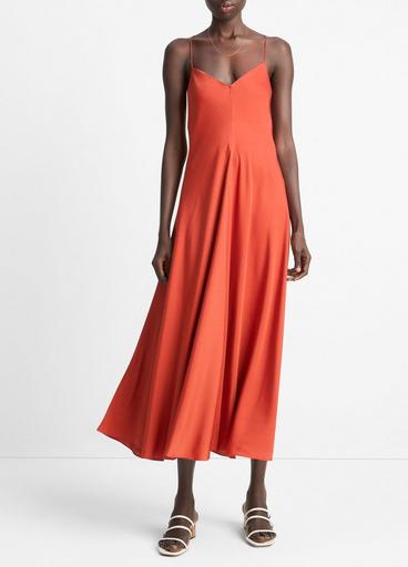 vince dresses Sheer-Paneled Slip Dress in Products Women ties to the elasticized cuffs that lend gentle volume to the sleeves. Silk-Blend A-Line Slip Dress in