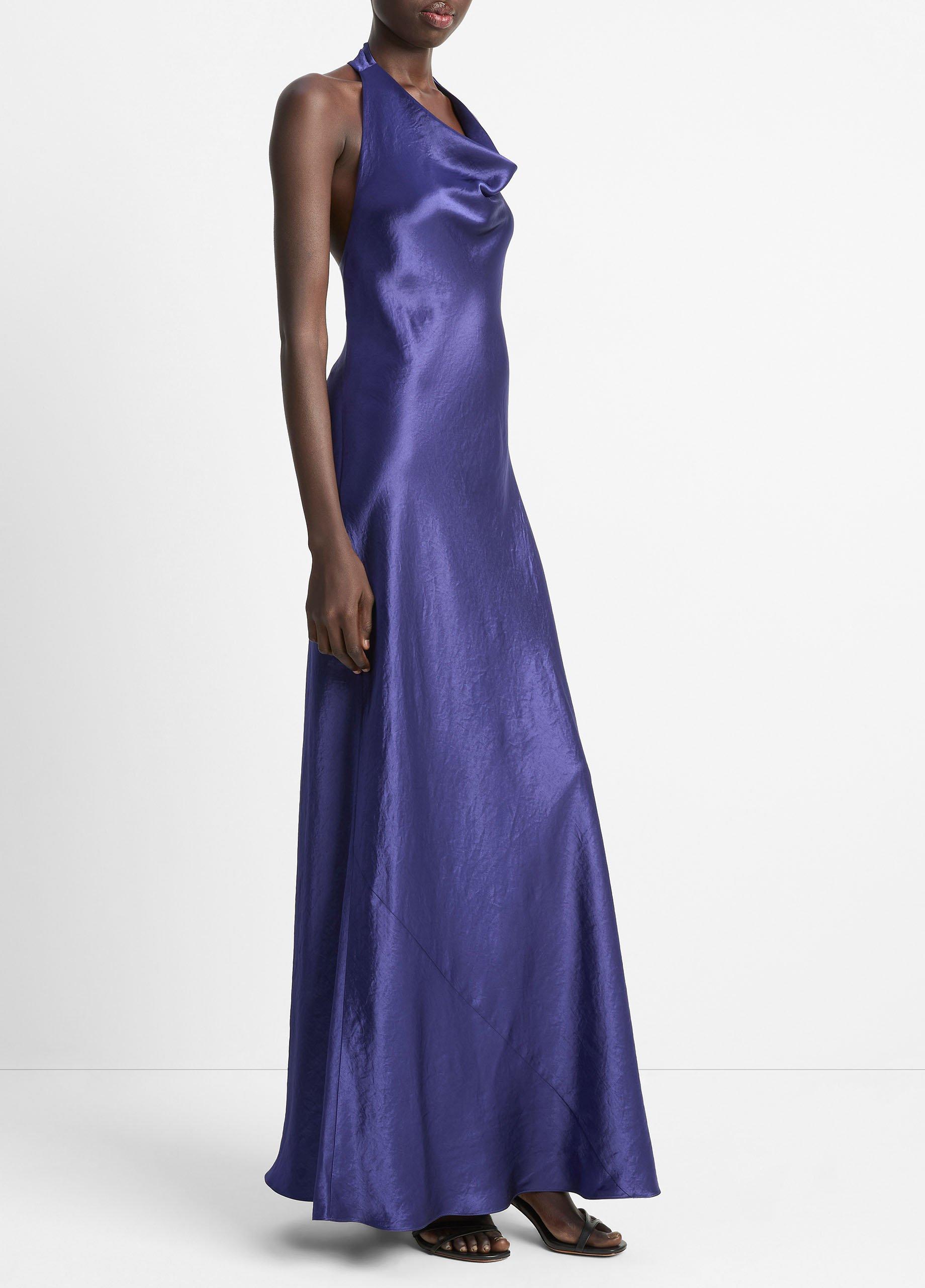 Satin Cowl-Neck Maxi Dress image number 1