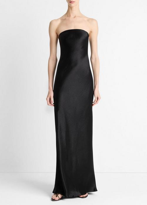 Satin Strapless Maxi Dress