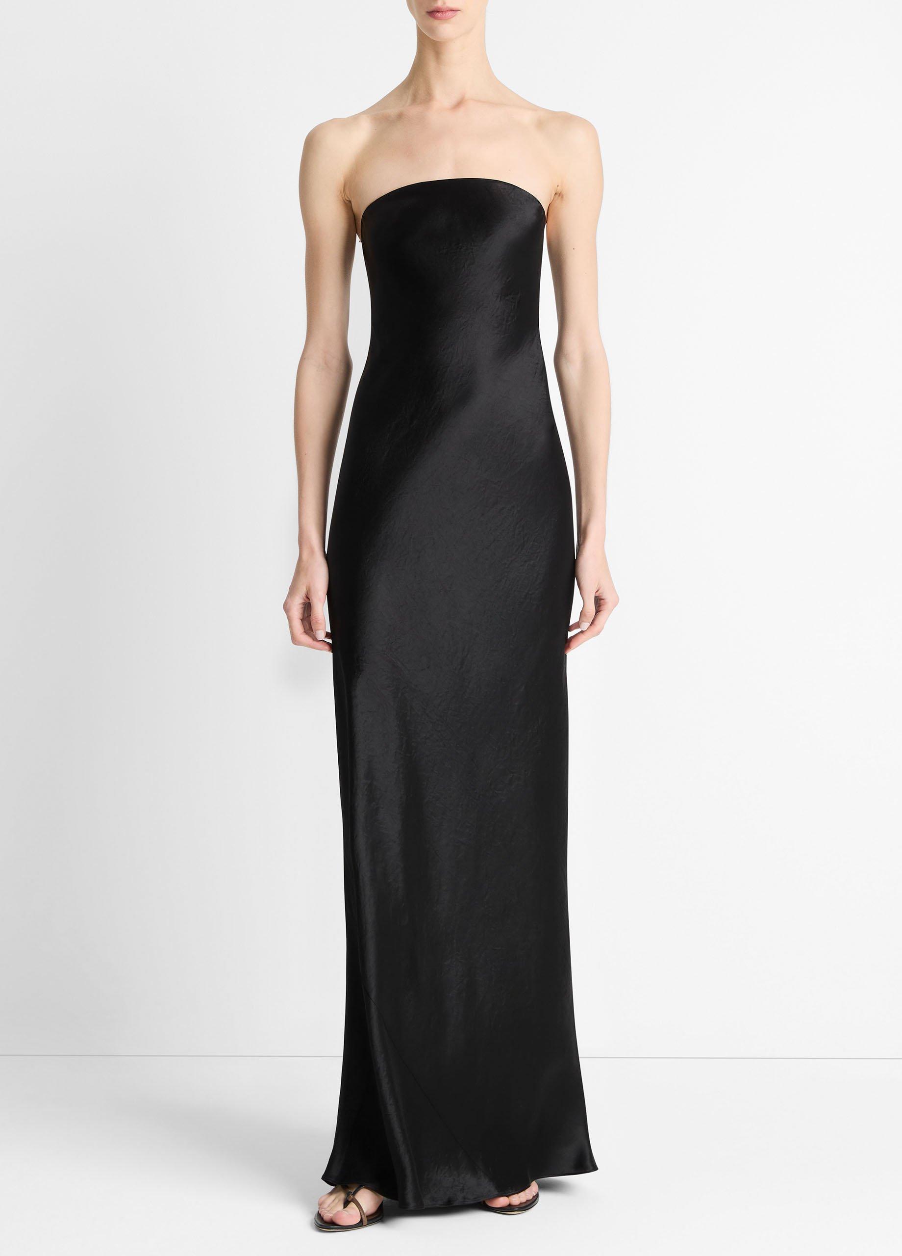 satin strapless maxi dress Women's Dress, Clay Sage, Size 2 this dress is perfect for formal occasions 12th Tribe - Natalia Chartreuse