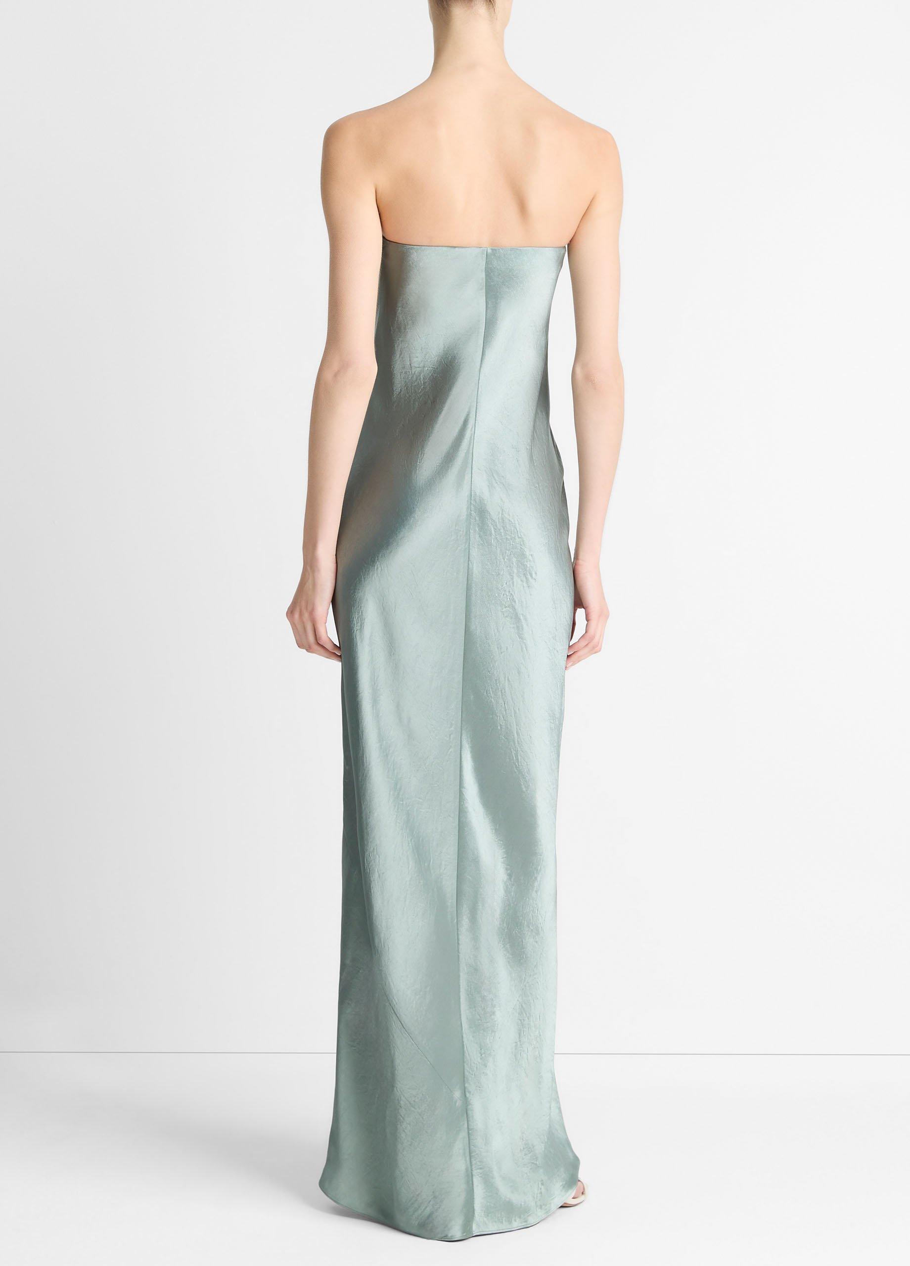 Satin Strapless Maxi Dress image number 2