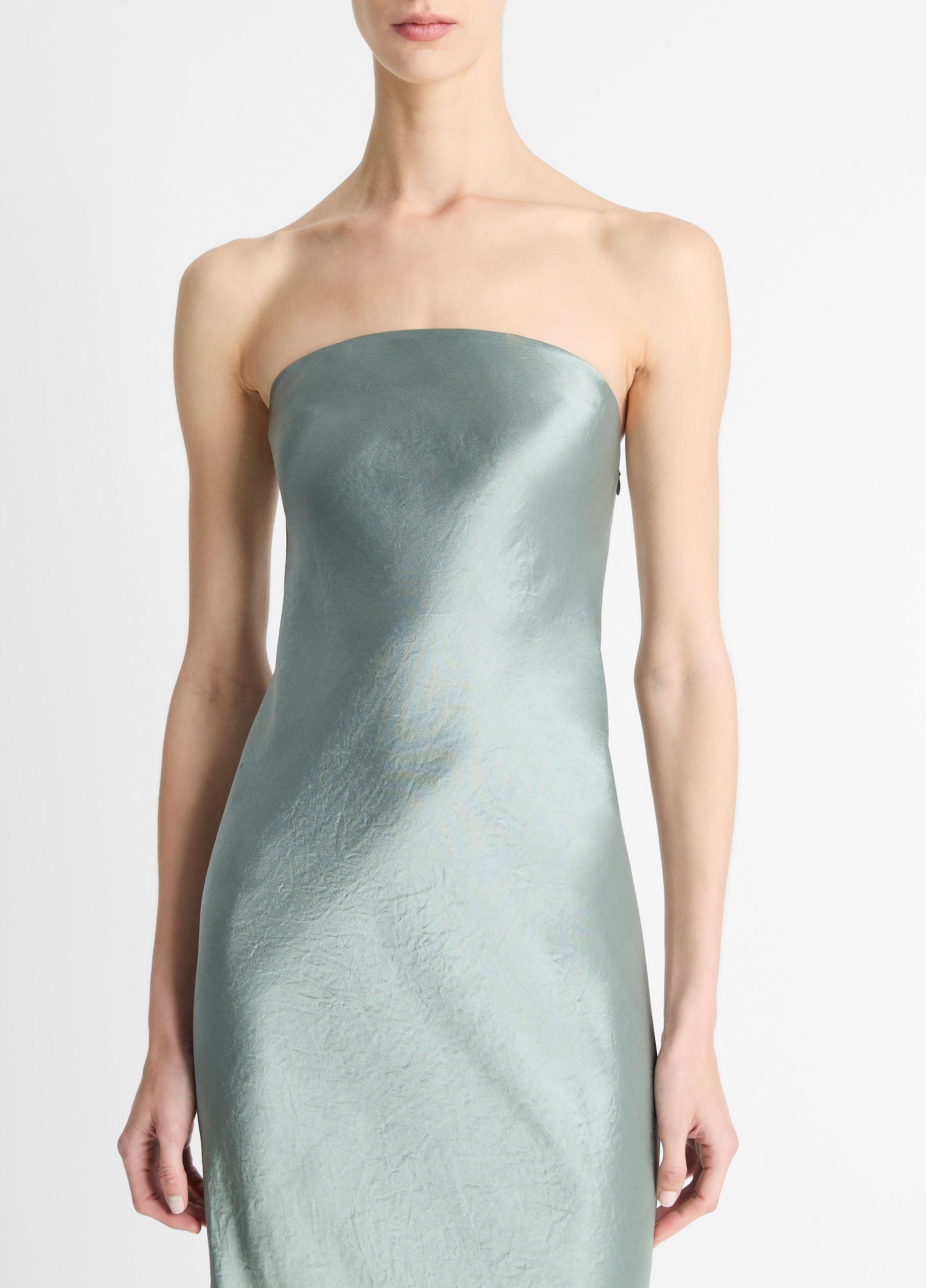 Satin Strapless Maxi Dress image number 3