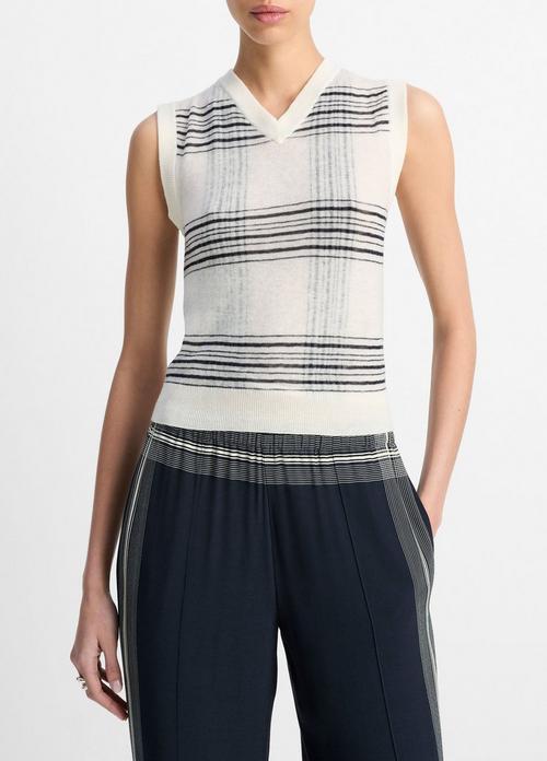 Featherweight Plaid Wool Sweater Vest