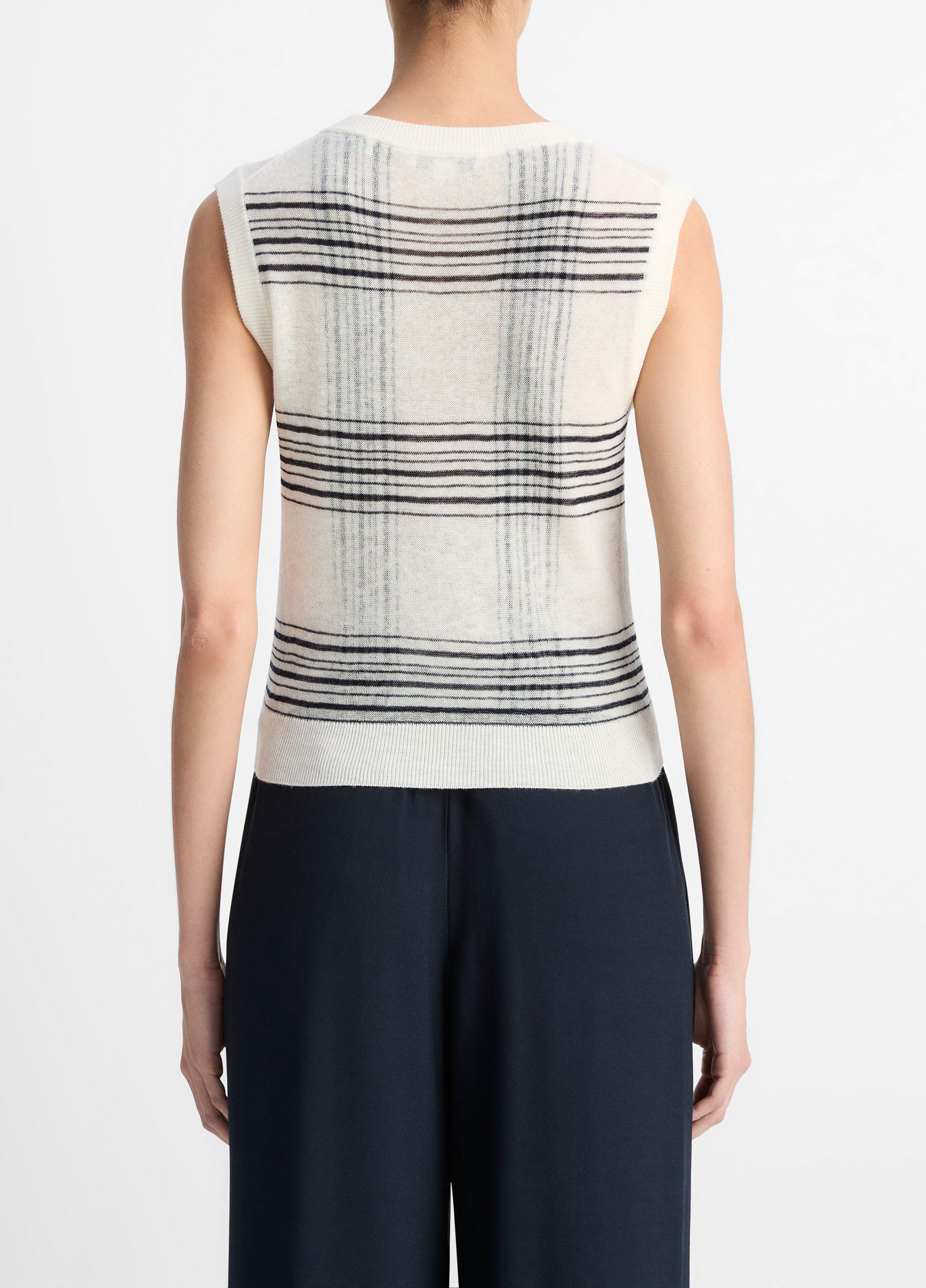 Featherweight Plaid Wool Sweater Vest image number 2