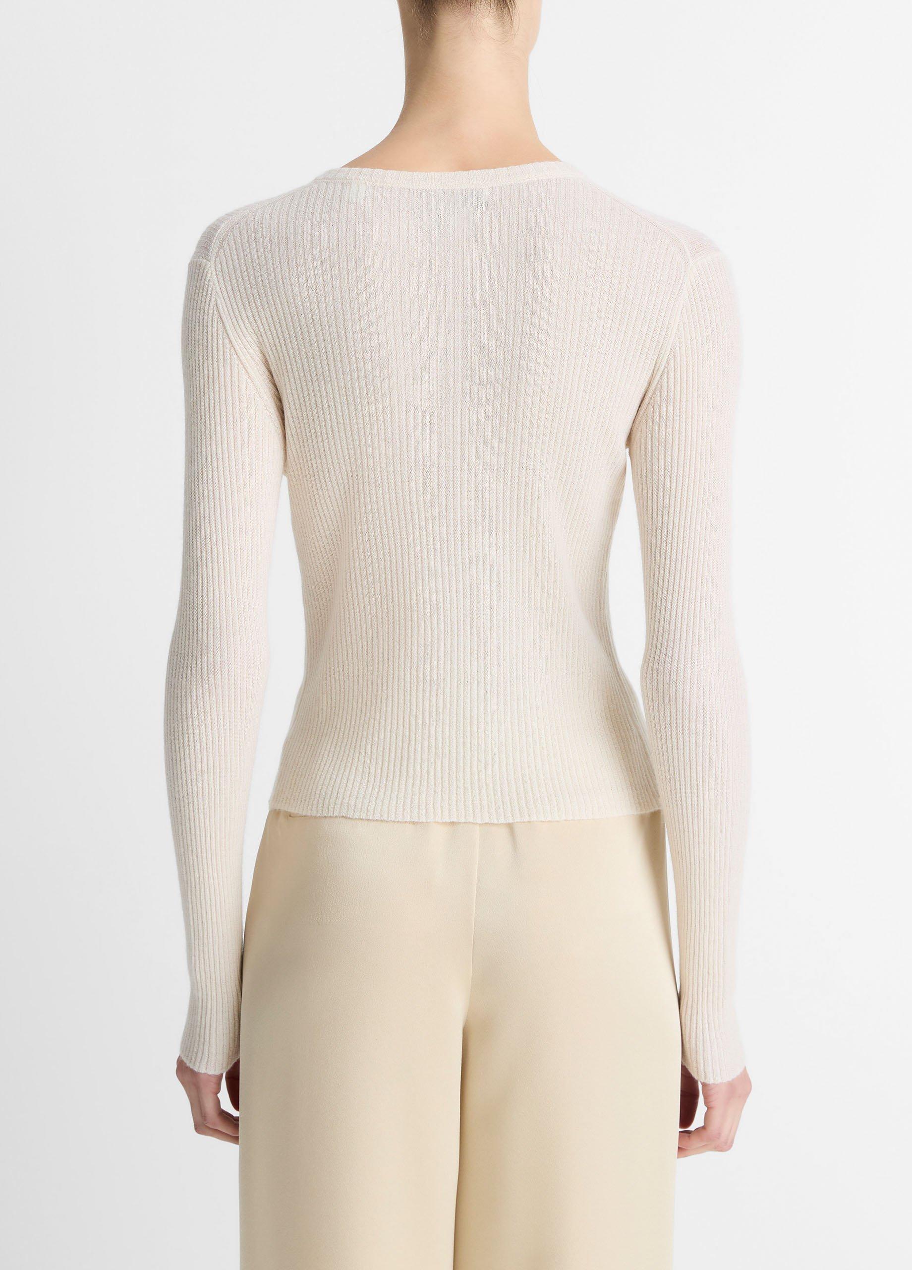 Ribbed Cashmere-Silk Henley Sweater image number 2