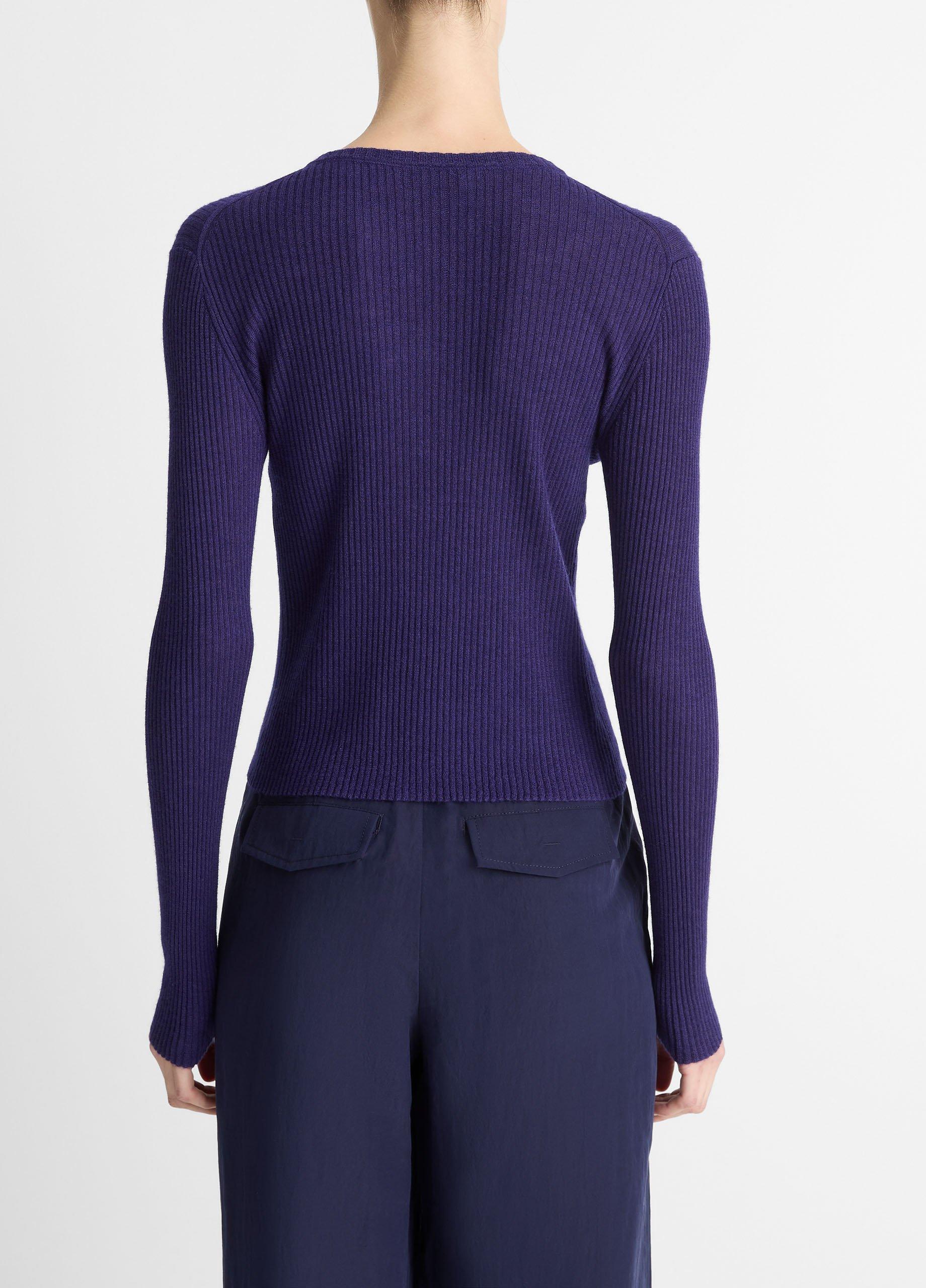 Ribbed Cashmere-Silk Henley Sweater image number 2
