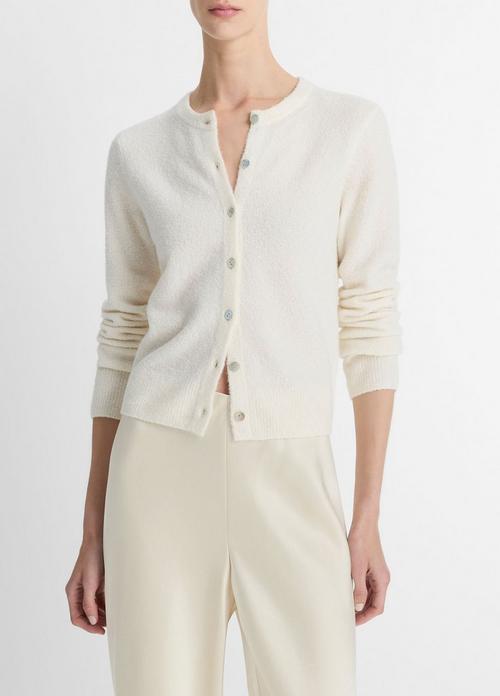 Silk & Cashmere-Blend Bouclé Cardigan