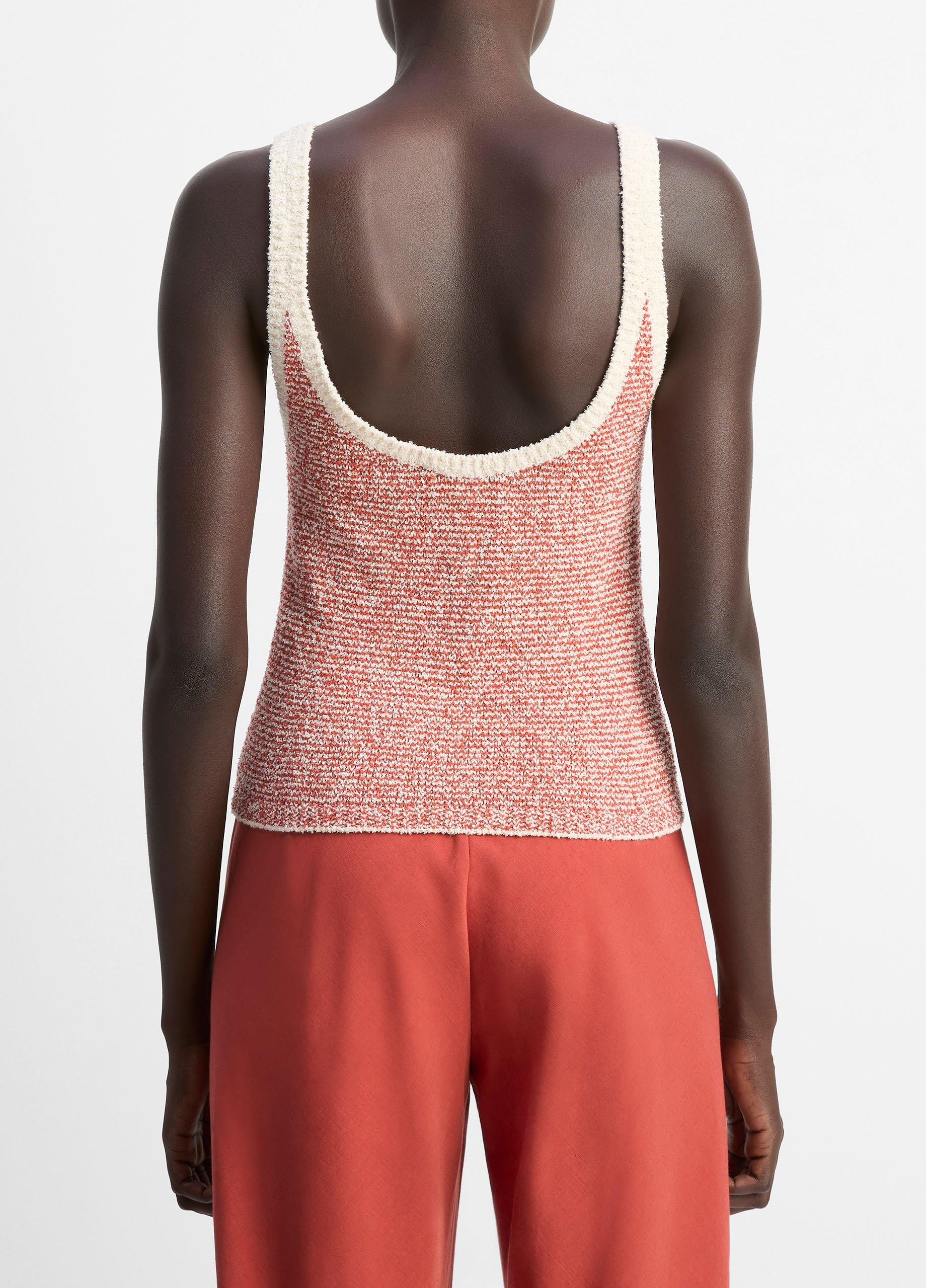 Textured Micro-Stripe Italian Cotton-Blend Sweater Tank image number 2