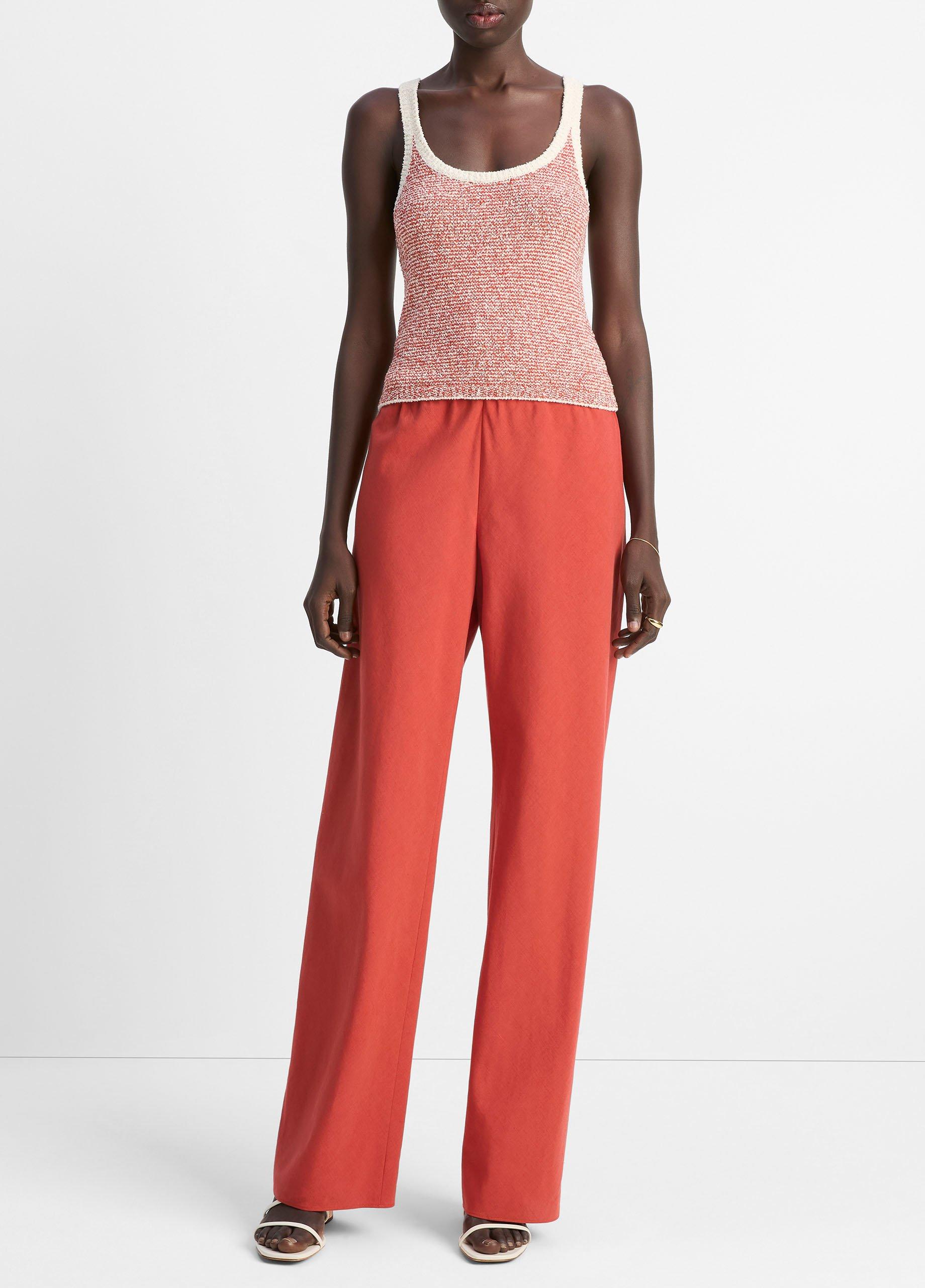 Textured Micro-Stripe Italian Cotton-Blend Sweater Tank image number 3