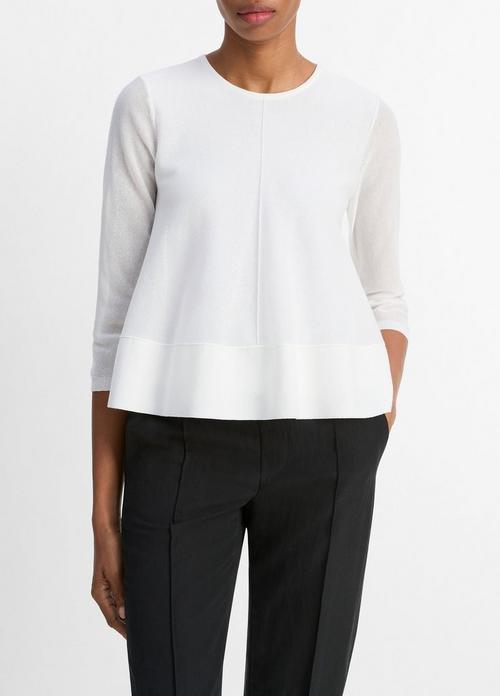 Italian Cotton-Blend A-Line Sweater