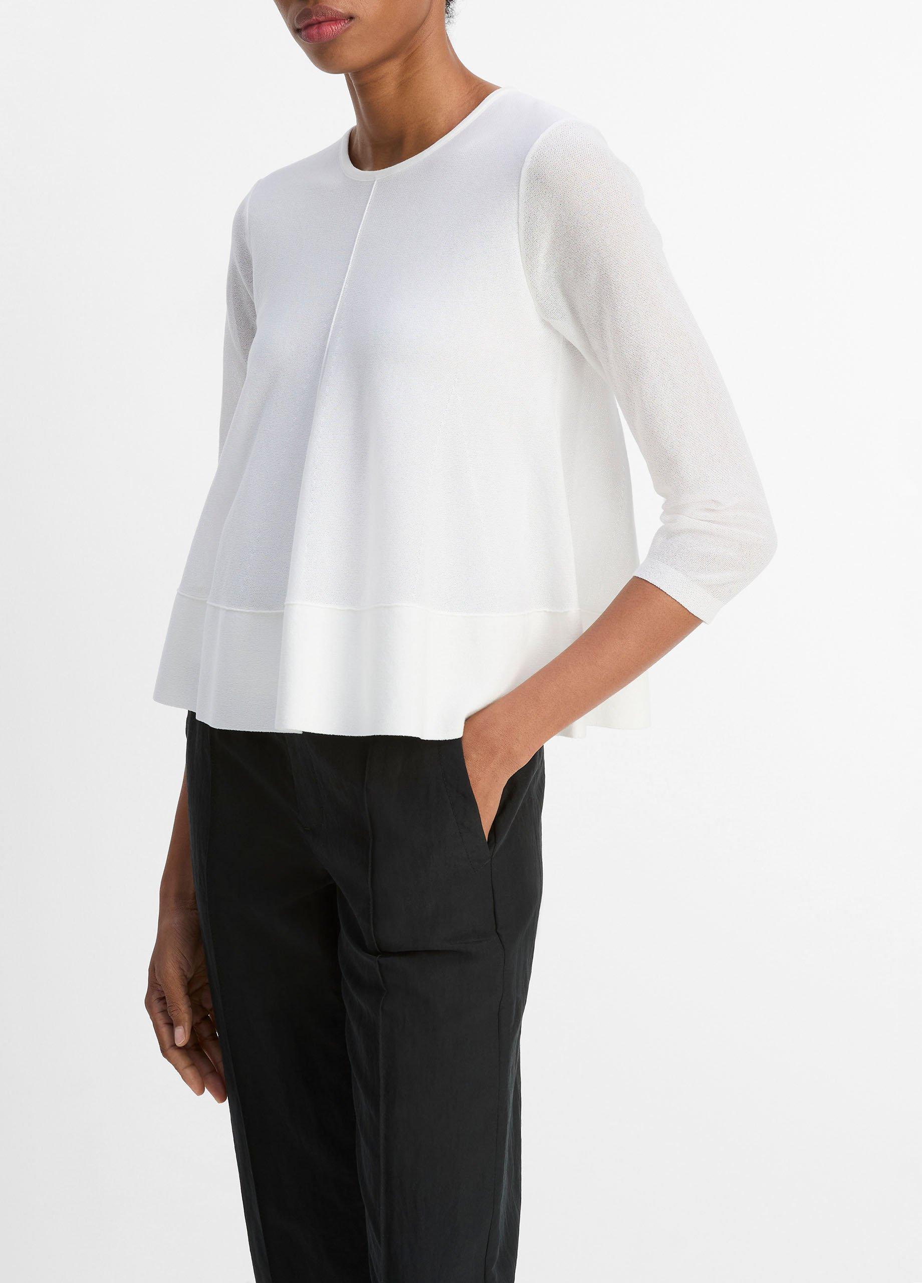 Italian Cotton-Blend A-Line Sweater image number 1