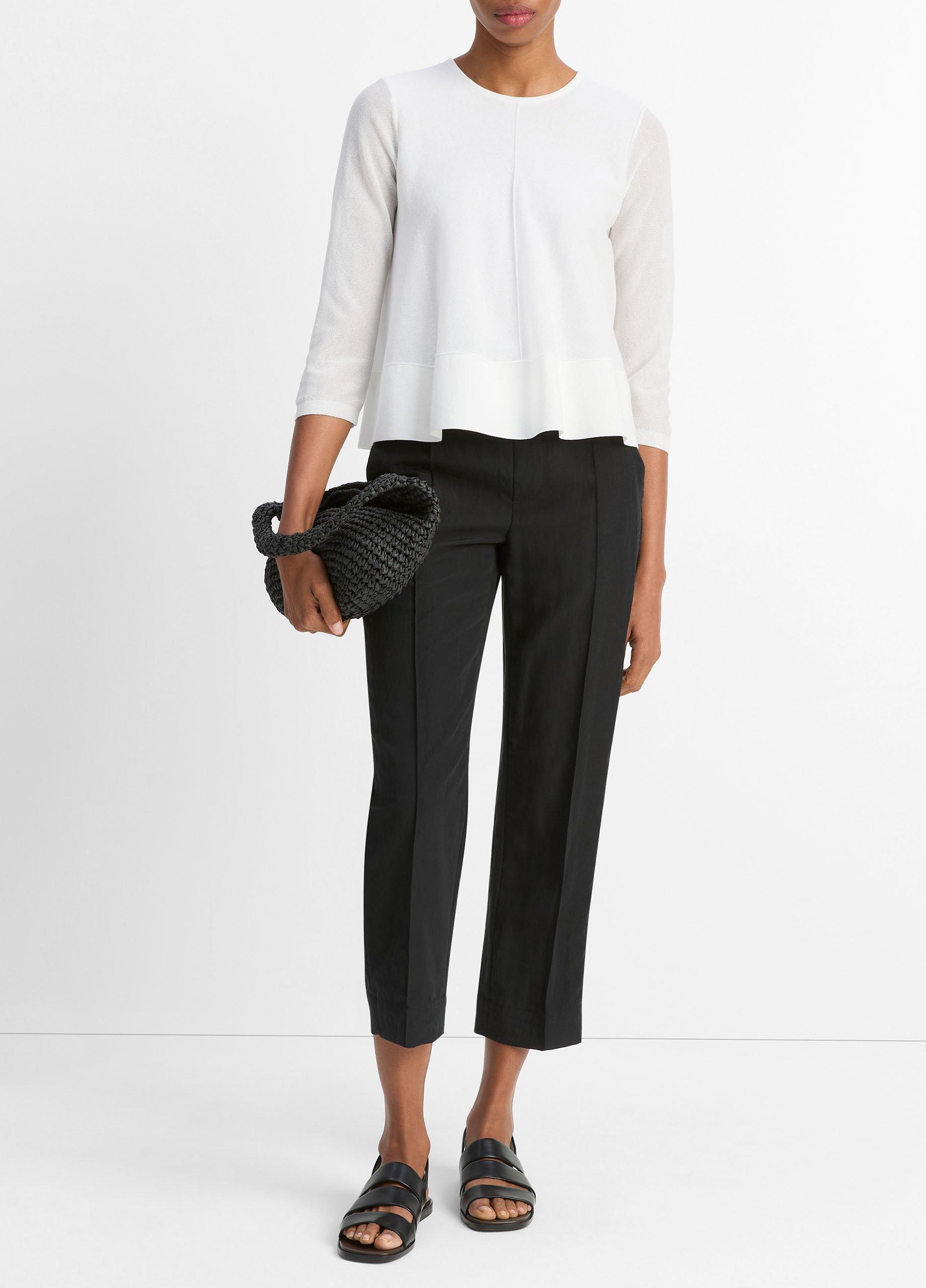 Italian Cotton-Blend A-Line Sweater image number 3