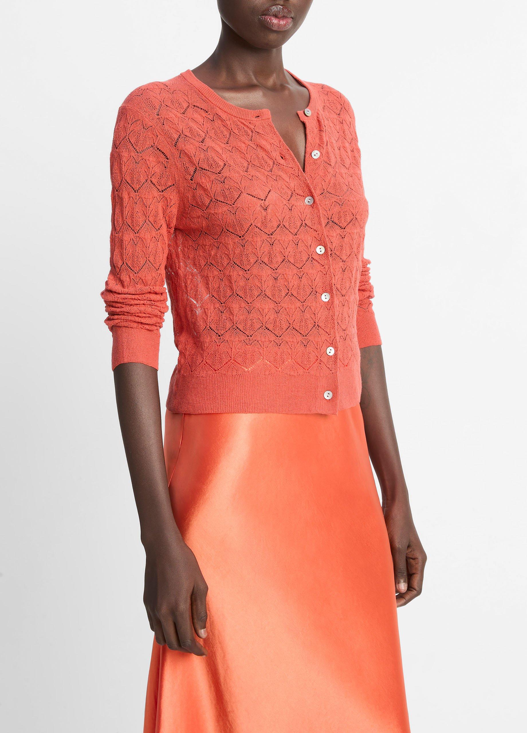 Lace-Stitch Cotton Cardigan image number 1