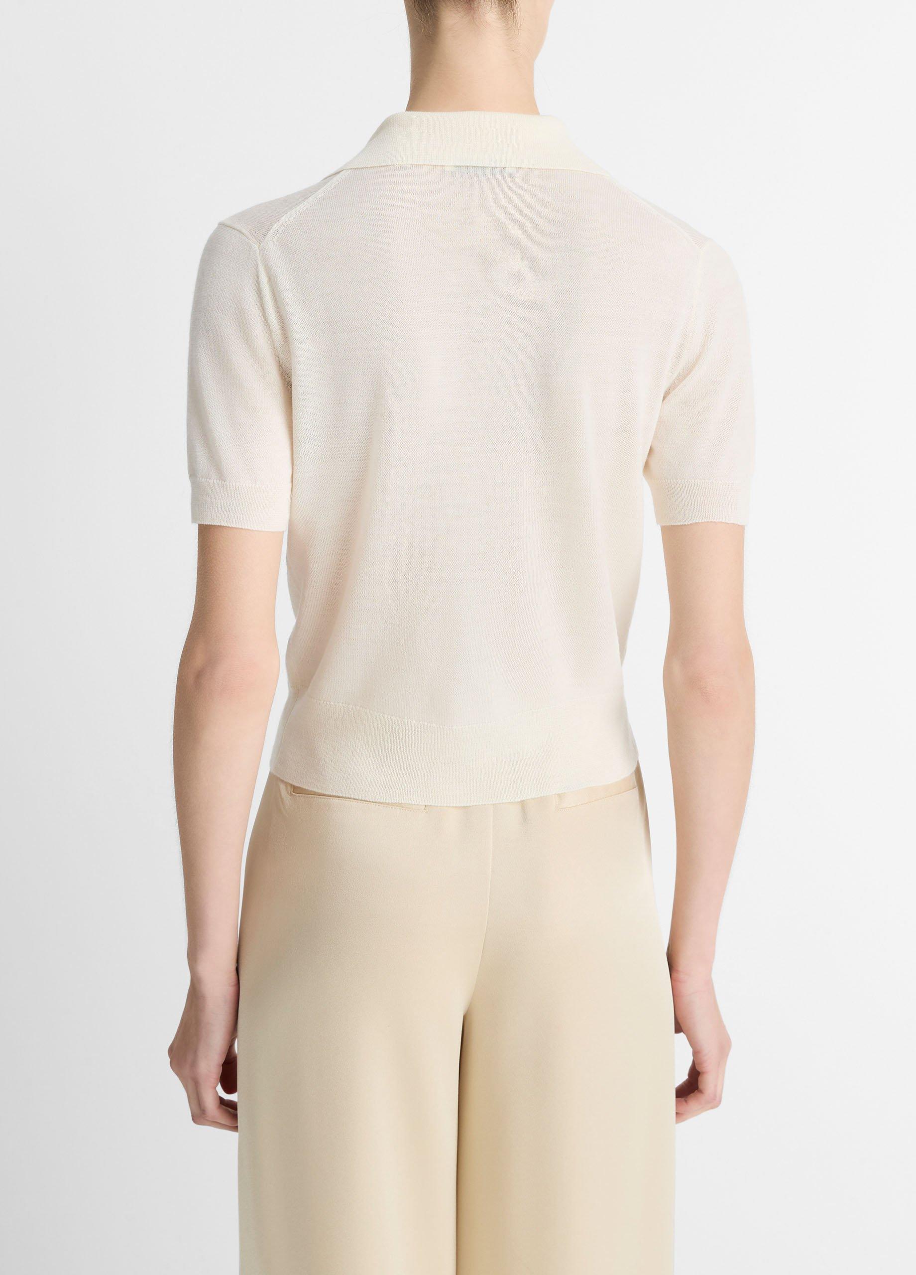 Wool-Blend Collared Button-Front Sweater image number 2