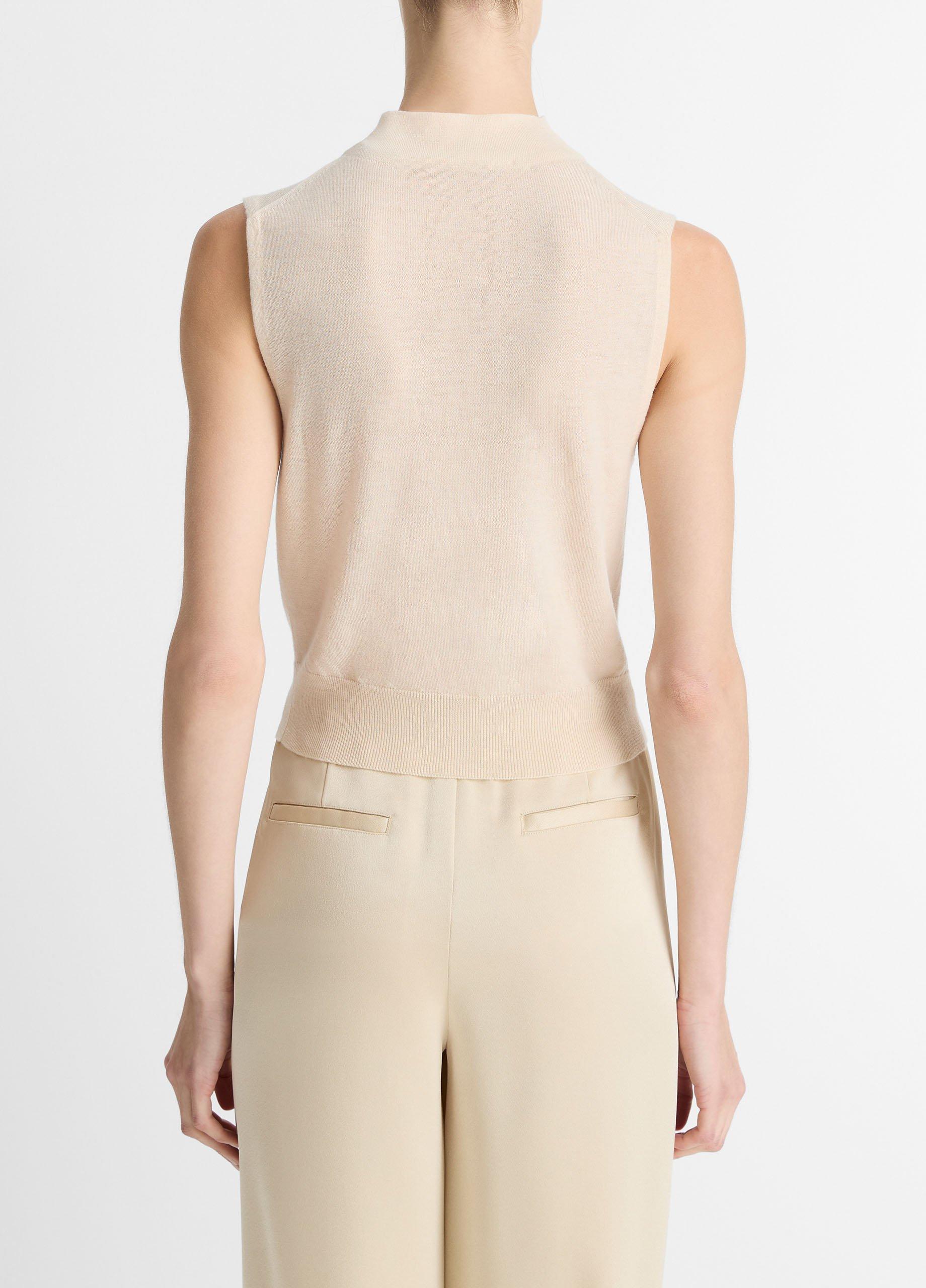 Wool-Blend Sleeveless Mock-Neck Sweater image number 2
