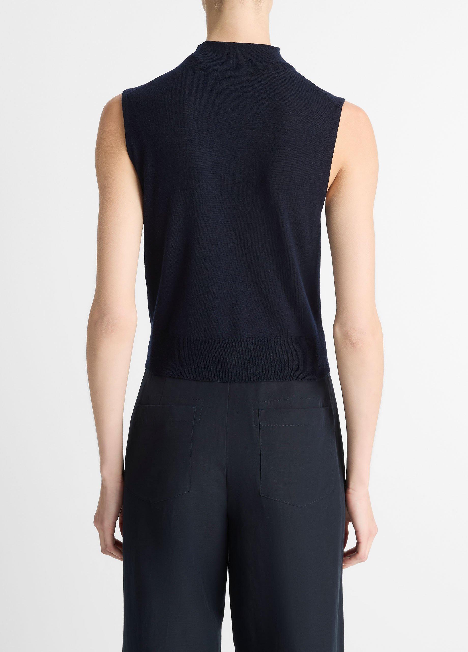 Wool-Blend Sleeveless Mock-Neck Sweater image number 2