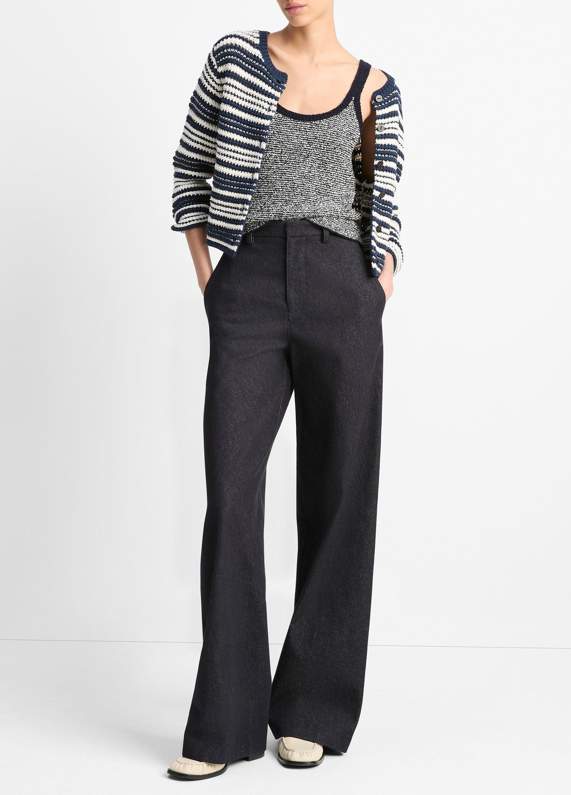 Textured Stripe Italian Cotton Cardigan image number 3