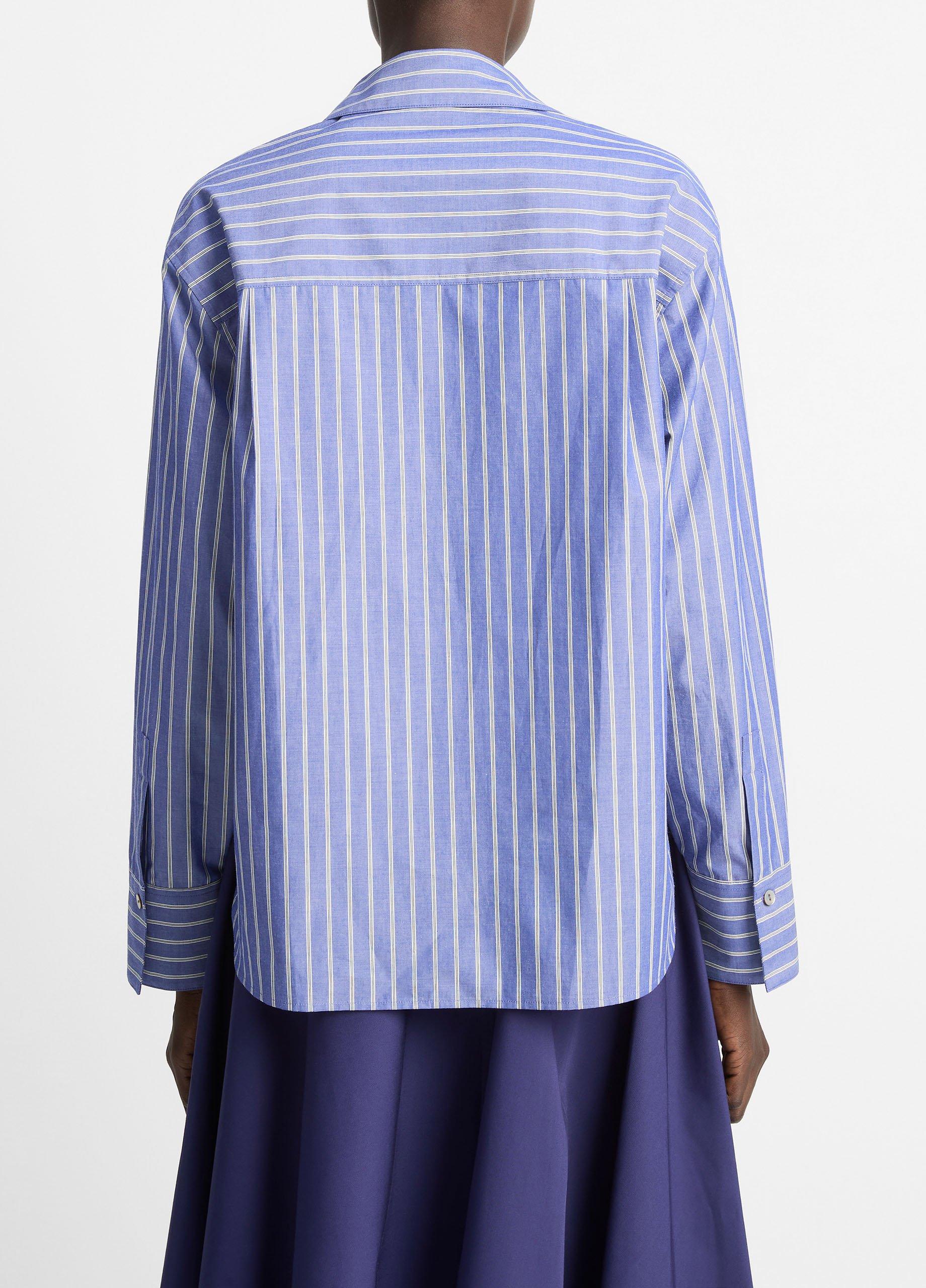 Striped Cotton Relaxed Popover Shirt image number 2